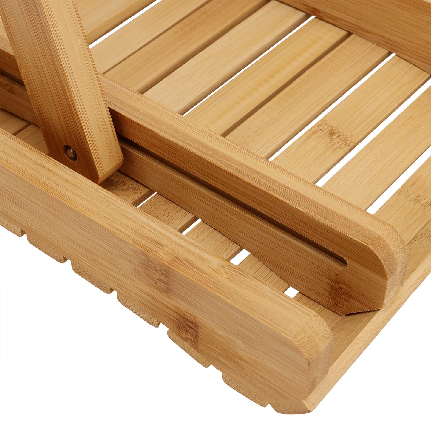 SINJEUN 2 Pack 12 Inch Natural Bamboo Folding Bench Seat Stool Bench for Bathroom, Spa, Sauna, Wooden Seat, Shower Bench Stool, Easy Assembled