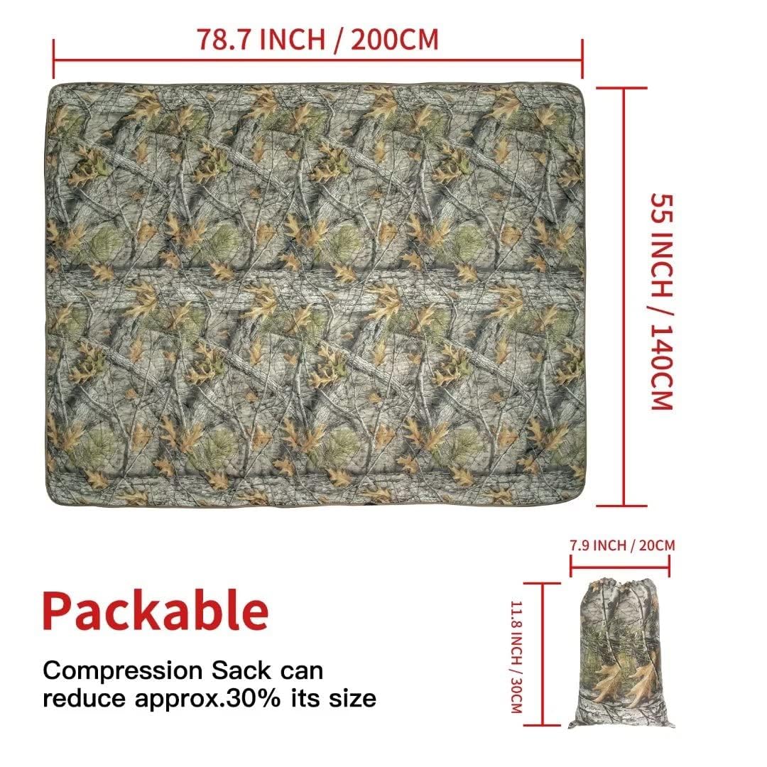 LOOGU Camouflage Camping Blanket, Picnic Blanket, Outdoor Blanket, Beach Blanket- Puffy, Packable, Lightweight & Warm | Ideal for Outdoors, Travel, Stadium, Festivals, Beach, Hammock