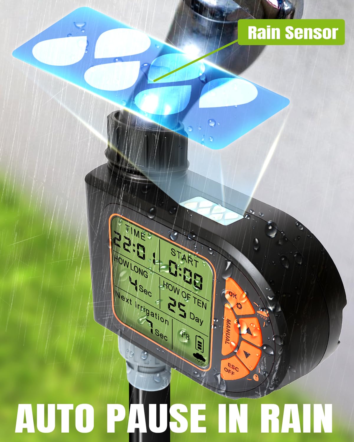 Breeze Touch 120FT Drip Irrigation System with Timer, Automatic Irrigation System for Garden, Quick Connect Drip Irrigation Kit for 120ft Coverage, Adjustable Watering System for Raised Beds & Patio