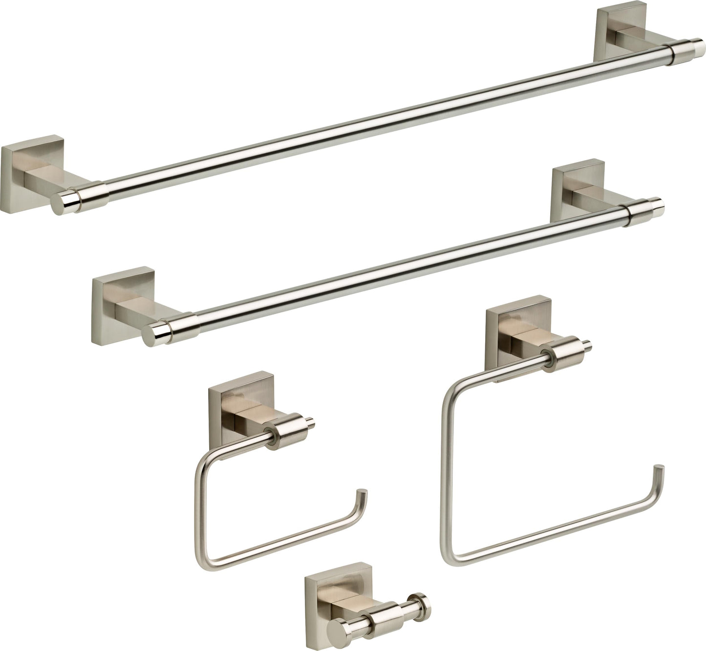 Franklin Brass Maxted (1-Pack) Hand Towel Holder Satin Nickel Towel Racks for Bathroom Wall Square Towel Ring Holder for Bath Towel Hanger for Kitchen, Bathroom Accessories MAX46-SN