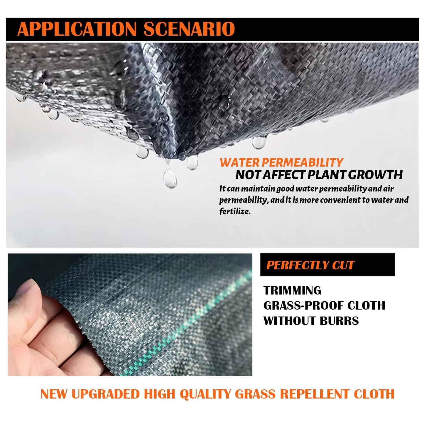 JOYSWAN 3Size Weed Barrier Landscape Fabric Heavy Duty Woven Ground Cover Weed Cloth Geotextile Fabric Driveway Fabric (3x50FT)
