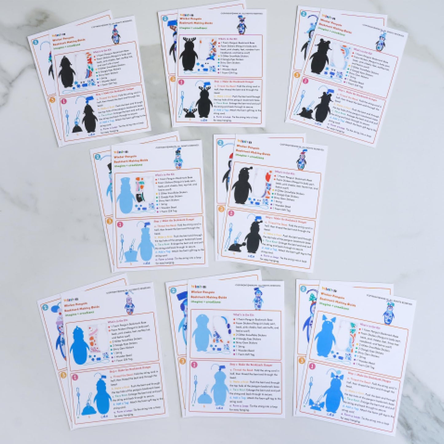 Winlyn 24 Sets Winter Decorations DIY Penguin Ornaments Bookmarks Christmas Craft Kits Foam Penguin with Snowflake Foam Stickers for Kids Holiday Seasonal Gift Home Classroom Activities Party Favors