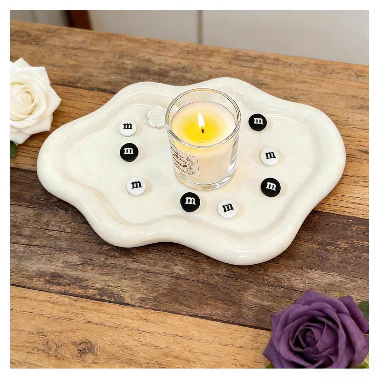 BROSEBEAQ Ceramic Jewelry Tray, Cute Cloud Tray, White Trinket Dish, Ring Holder for Vanity Bathroom Nightstand Decor, Small Ring Dish Birthday Gifts for Women, Jewlery Plate Bowl for Keys, Candles