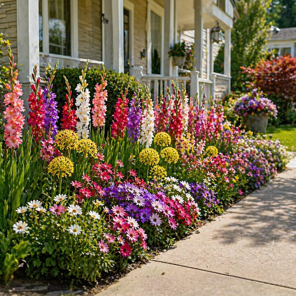 100 Premium Bulbs for Spring and Summer Flower Mix – Anemone, Gladiolus, Allium & Ixia – Easy-Grow Perennial Garden Flowers – Attracts Bees, Butterflies & Hummingbirds – Outdoor Planting