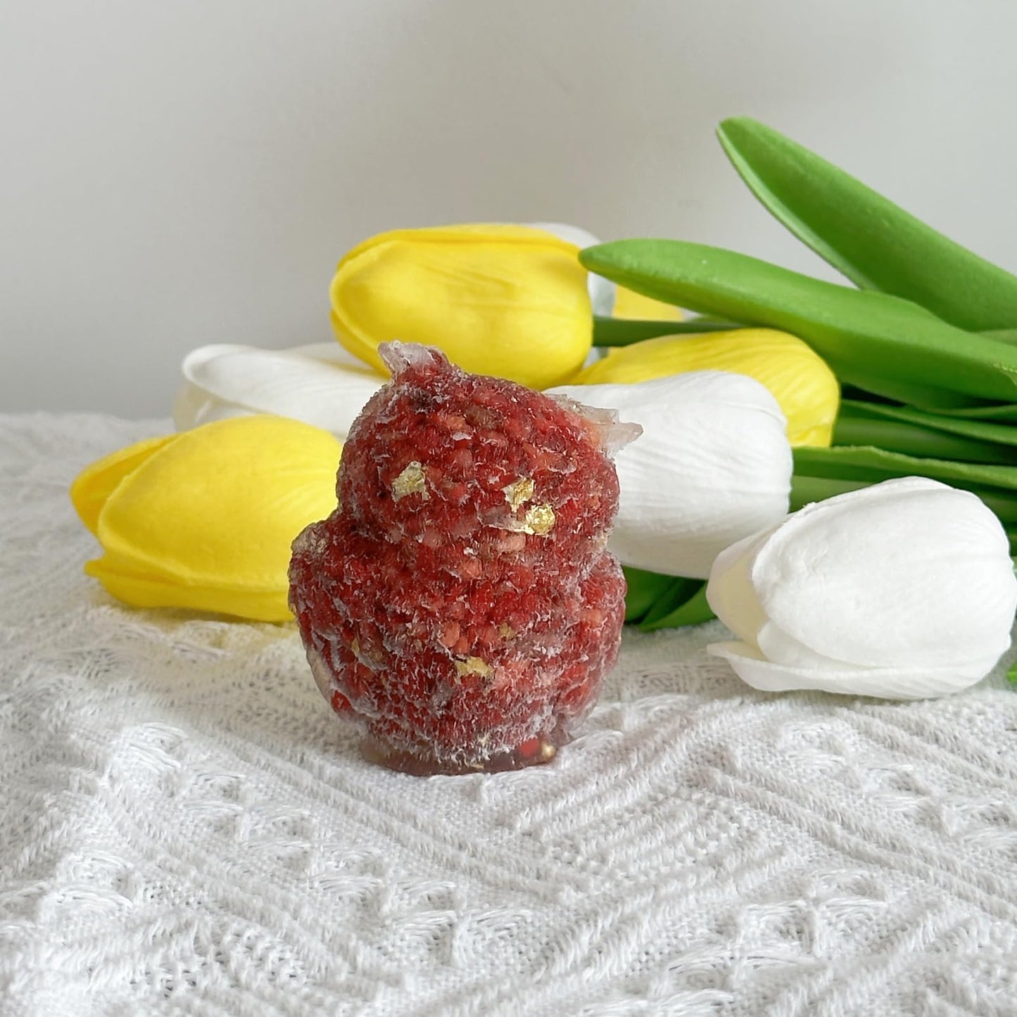 XYLIBLLA Cute Owl Statue for Home Decor and Gifting - Perfect for Owl Enthusiasts, Friends, and Family (Red), LC-002