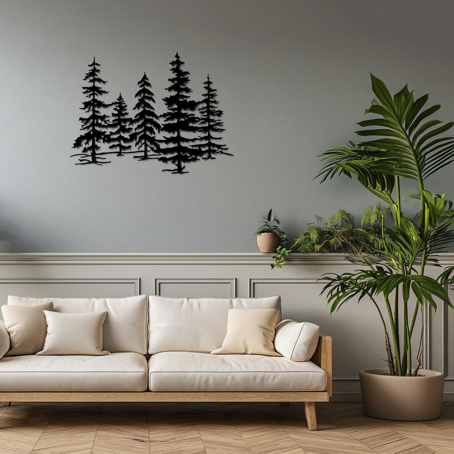 Xedatric Metal Pine Tree Wall Art – Metal Tree Decor for Kitchen & Cabin, Exquisite Forest Design Home Décor, Durable and Rust-Proof（23.3 * 16.1inch）