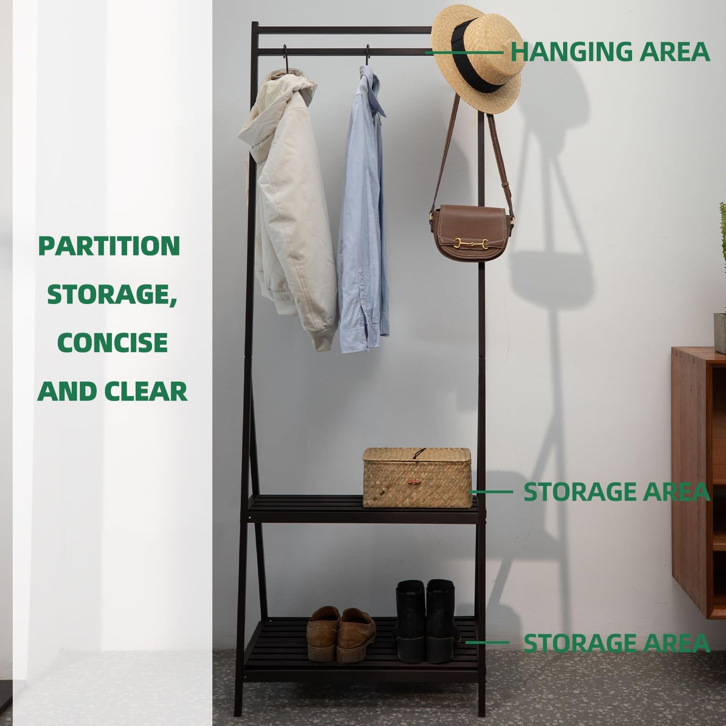 MultirackX Hanging Plant Stand Folding Plant Stand 2 Tier Ladder Shelf with Hanging Rod Height Adjustable Flower Pot Display Organizer for Balcony Porch Living Room
