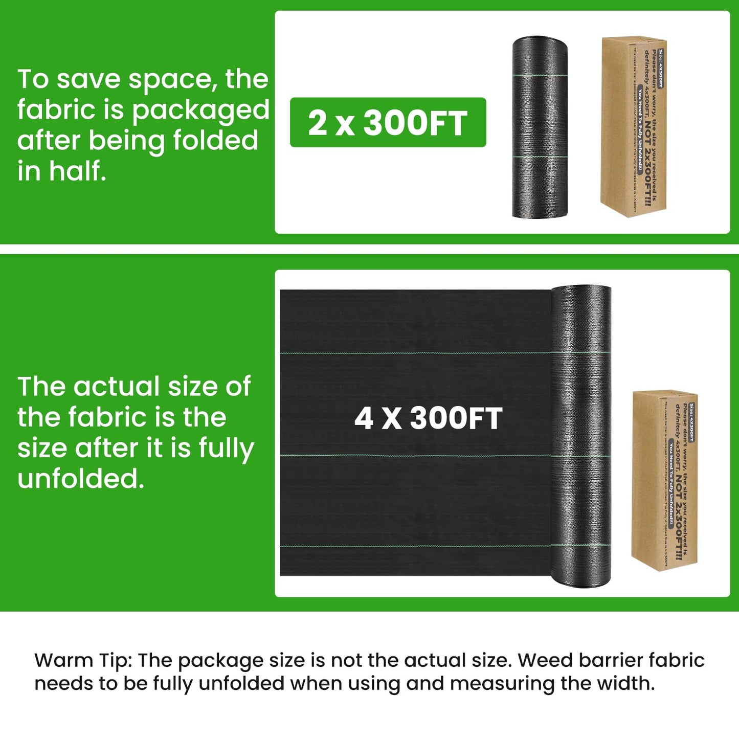 Weed Barrier Fabric, 4x300ft Landscape Fabric, 3.2oz Heavy Duty Durable Woven Geotextile Fabric, High Permeability Ground Cover Mat, Driveway Fabric, Garden Weed Control Cloth with 20 U-Securing Pegs