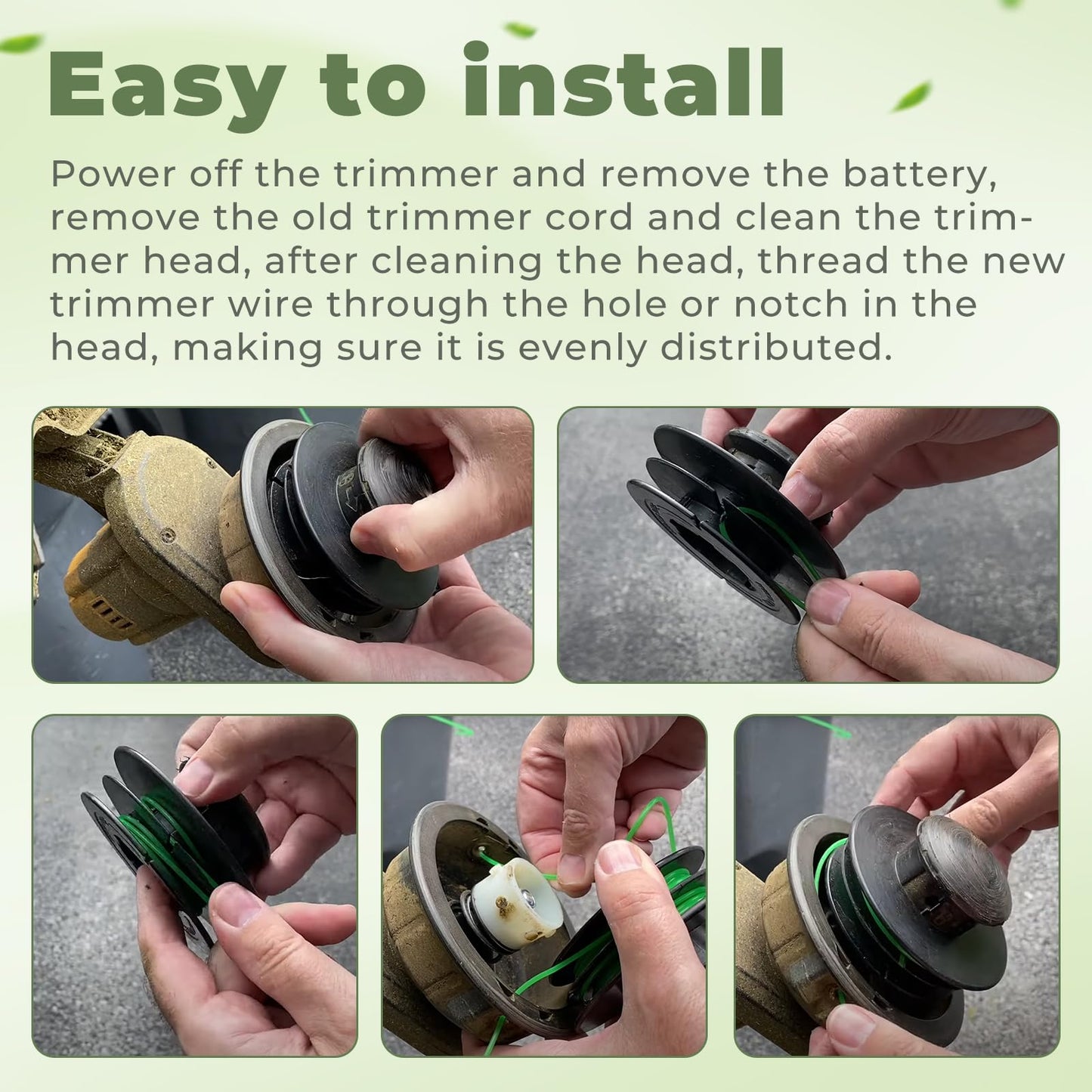 TOSRWGLL 0.095" Black Diamond Trimmer line Replacement for Echo Trimmer Models SRM-225, SRM-2620, SRM-2620T, SRM-3020T, 885 ft Heavy Duty Weed Eater String Twist Line 330095073