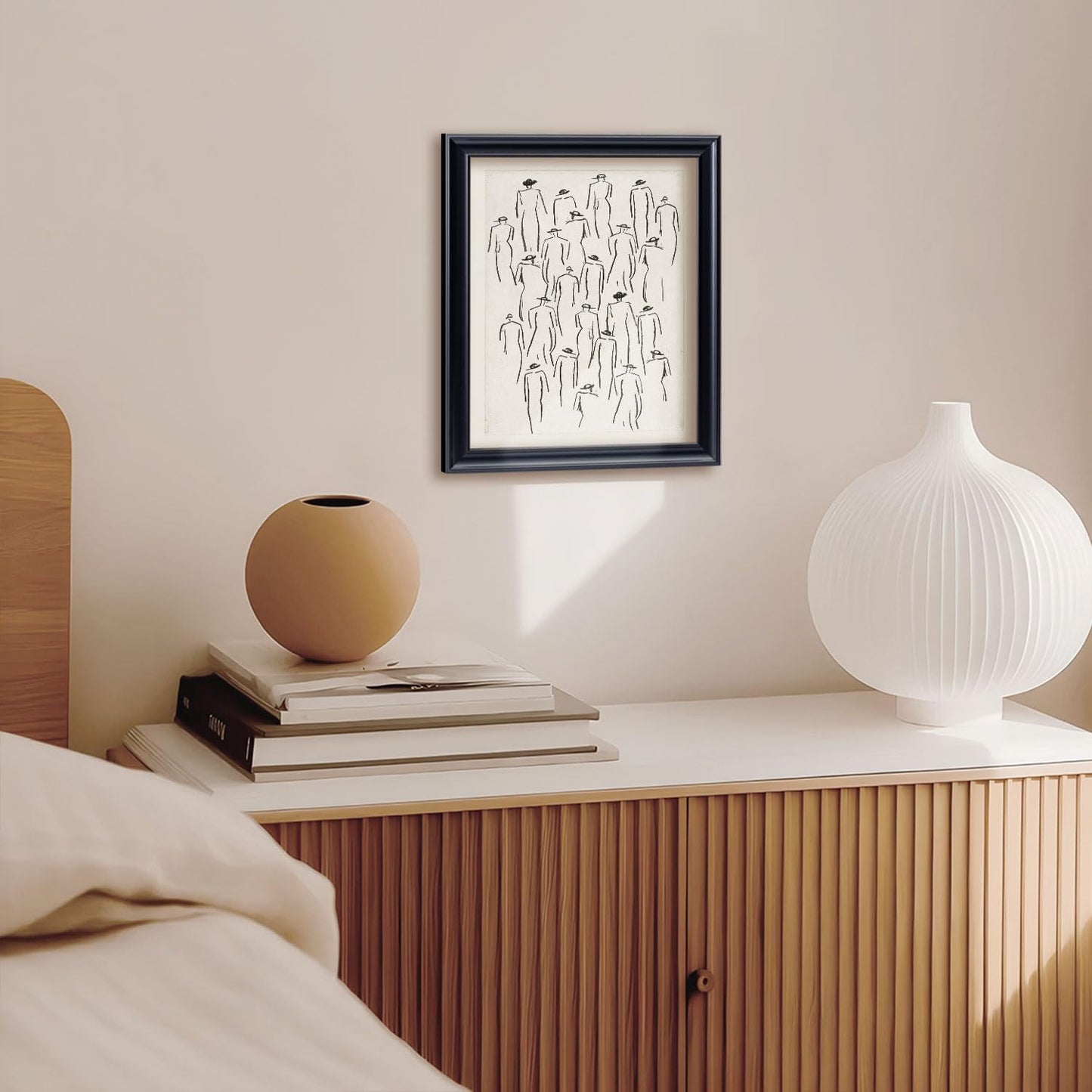 Framed Abstract Canvas Wall Art Decor, Minimalist Wall Prints for Bedroom Bathroom Office, Posters for Living Room Aesthetic, Nature Painting Artwork