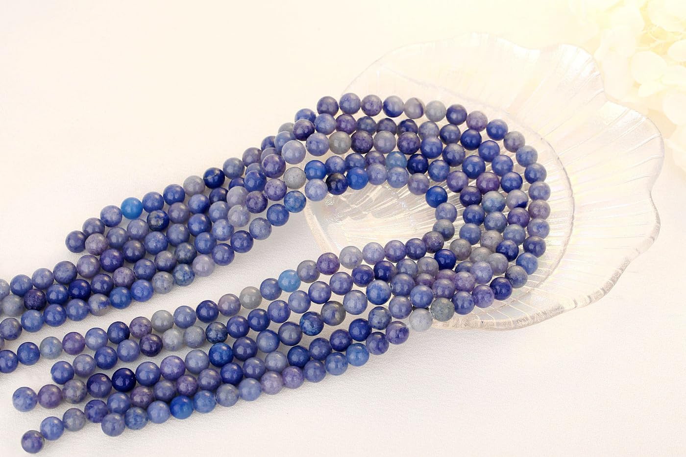 QINJIEJIE 100PCS Blue Aventurine Beads 8mm Natural Stone Beads Round Loose Gemstone Bead for Bracelet Beading Crystal Jewelry Making DIY Necklace Earrings 0.32"