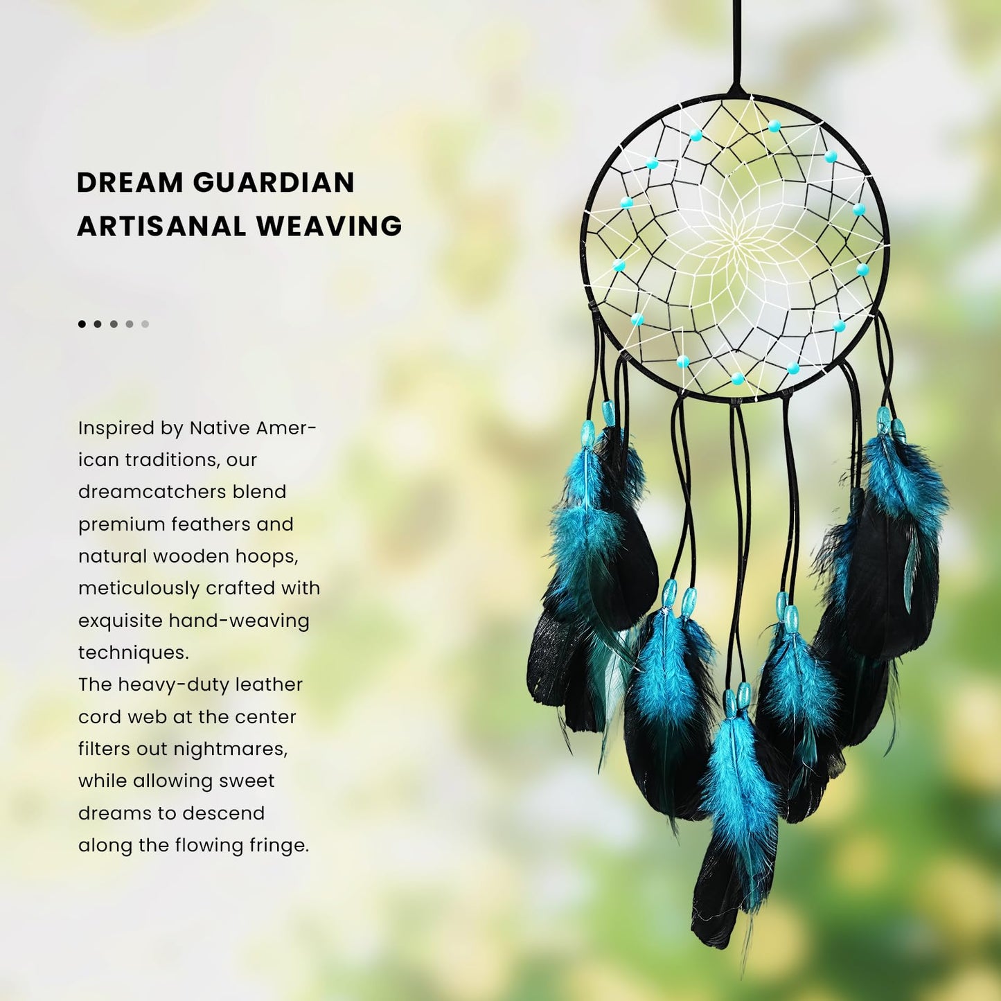 Dream Catchers Pendant Decorations, Handmade Dreamcatcher, Suitable for Living Room, Bedroom Ornament（Blue）