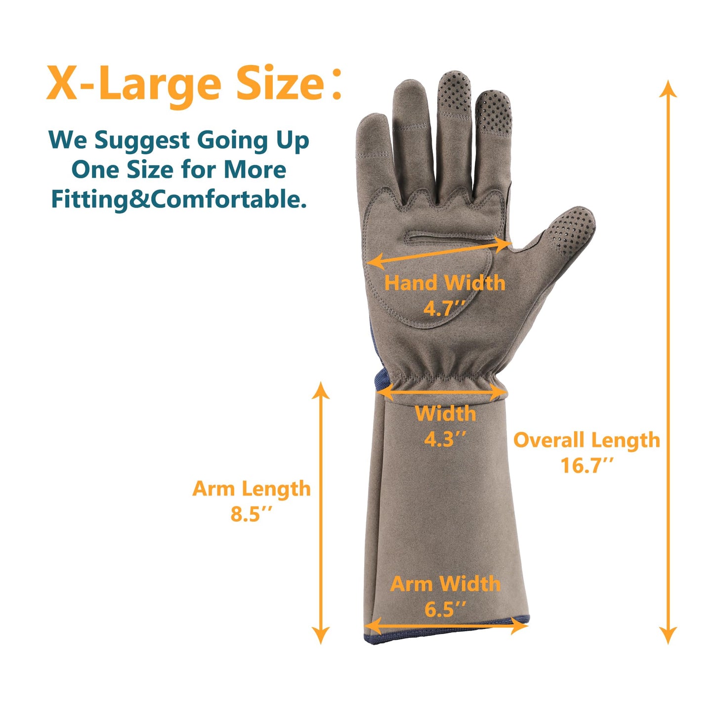COOLJOB Thorn Proof Rose Pruning Garden Gloves for Men, Long Sleeve Padded Yard Work for Bush, Blackberry, Cactus, Heavy Duty/Puncture Resistant/Machine Washable, Xlarge, Navy