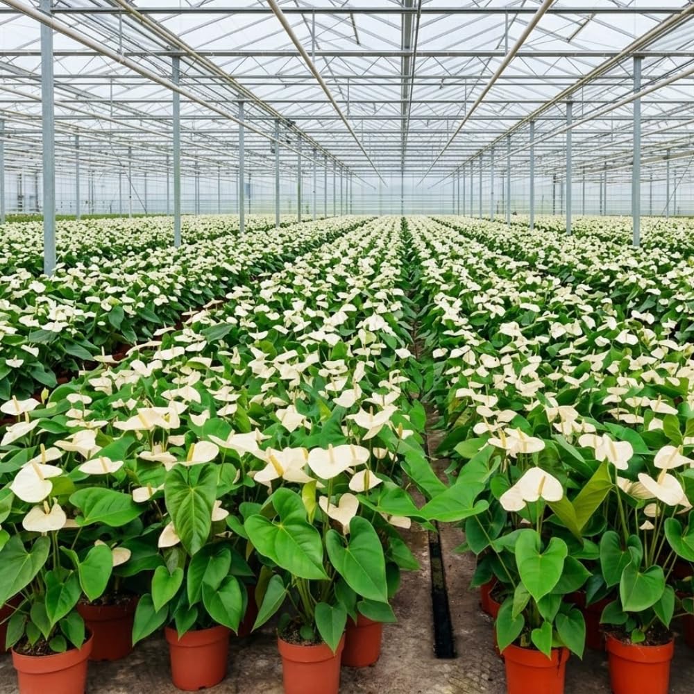 White Anthurium Plant Live, Anthurium Flower Tree, 6'' Pot, Houseplant Live Plant for Home Decoration, No Ship to CA