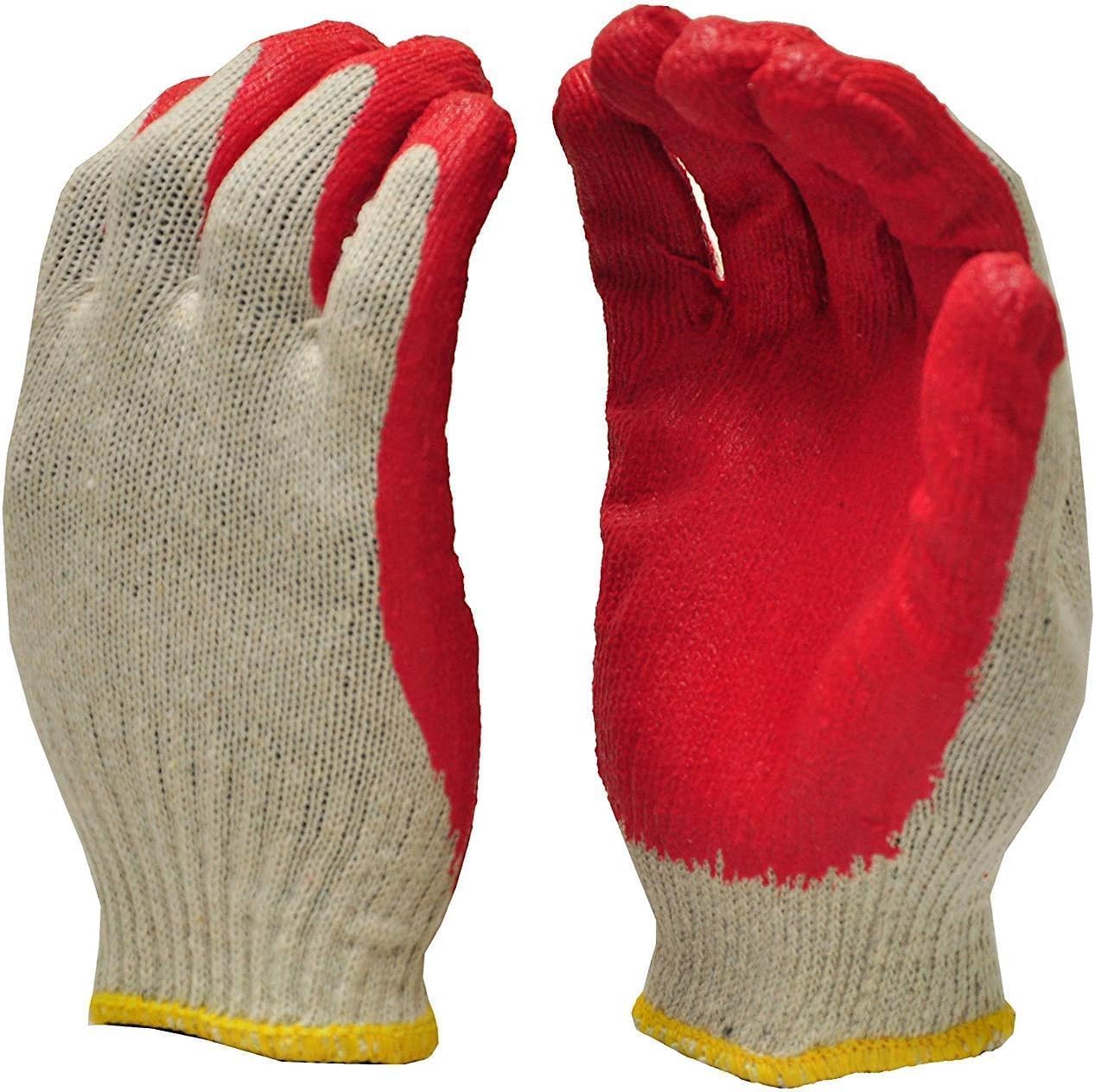 PROGEAR SAFETY 300 Pairs String Knit Red Palm Latex Dipped Work Gloves