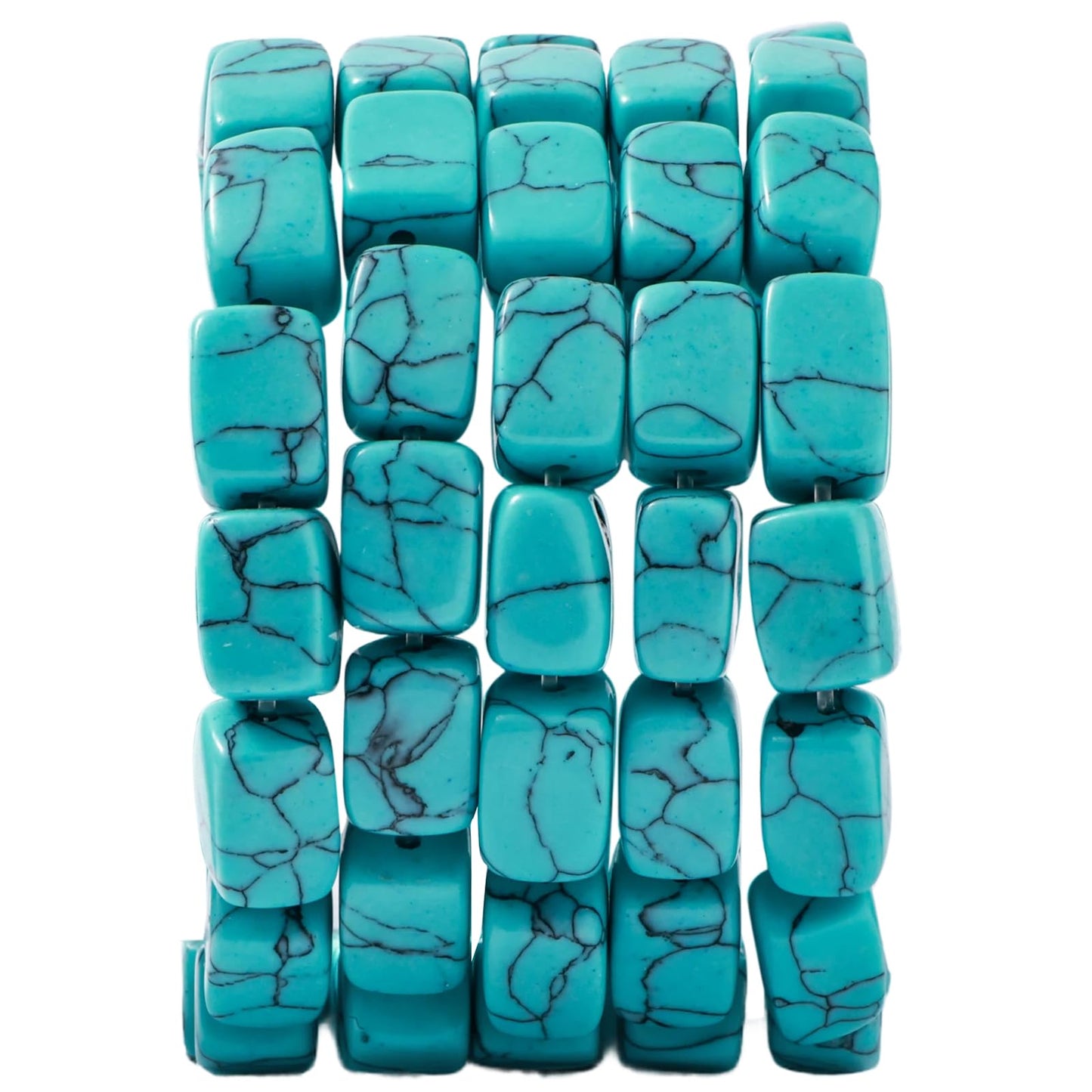 Natural Large Blue Turquoise Cube Stone Beads 8x11mm 38cm/str Loose Semi Gemstone Stone Square Beads for Making Bracelets Necklace