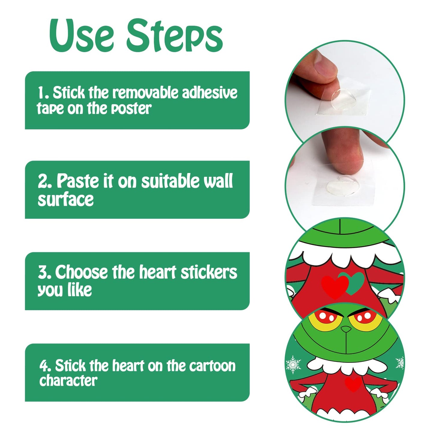 EMPOF Christmas Games - Pin The Heart Christmas Crafts Games for Kids Families Party, Cute Wall Decor Party Supplies Favors, Indoor Xmas Decorations Home Decor, Xmas Kids Activities Presents