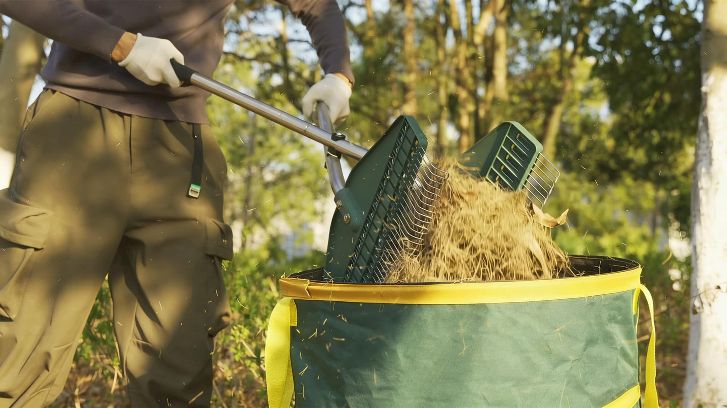 YEELOR Leaf Grabber, Yard Leaf Grabber Rake, No Need to Bend Over, Lightweight, 36.6 Inches in Length and 4 Pounds in Weight, Ideal for Picking Up Leaves, Weeds, Twigs and Other Debris