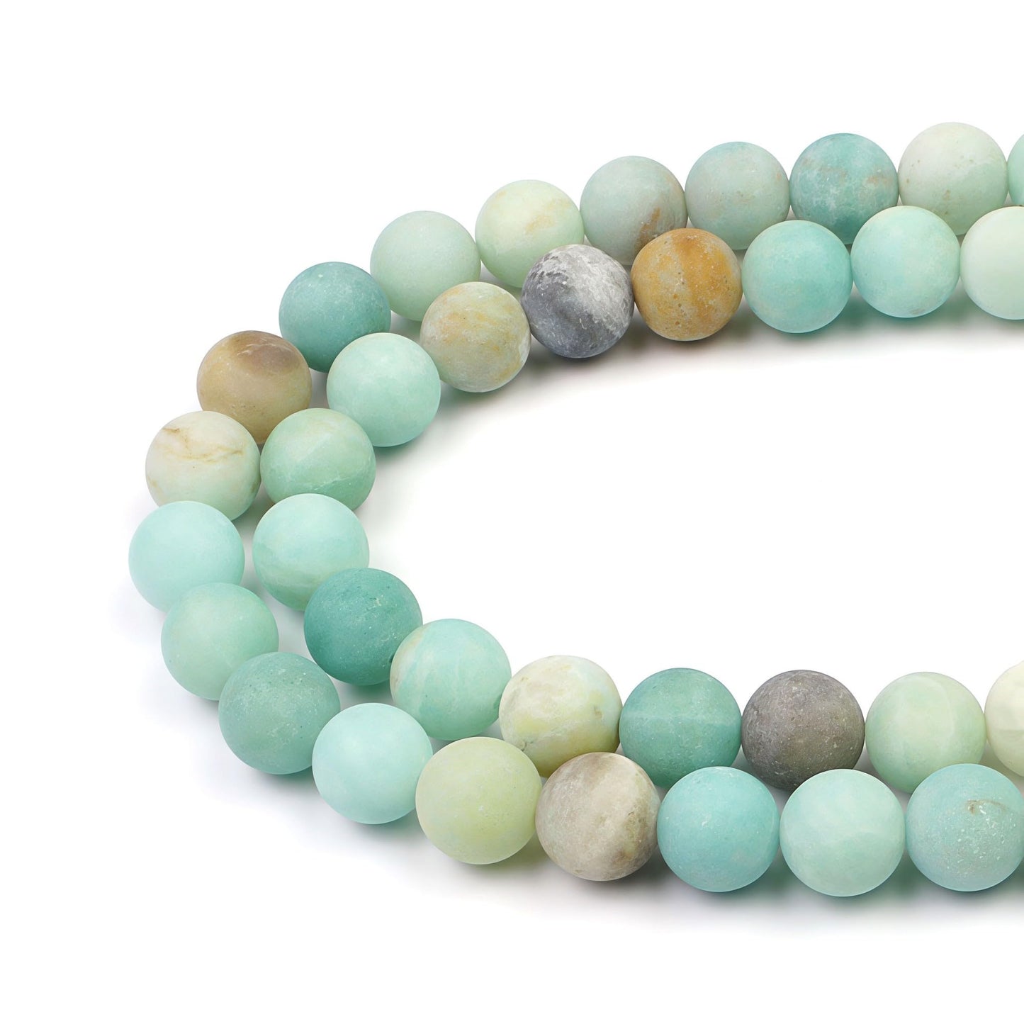 MJDCB Natural Matte Amazonite Round Loose Beads for Jewelry Making DIY Bracelet Necklace (6mm)