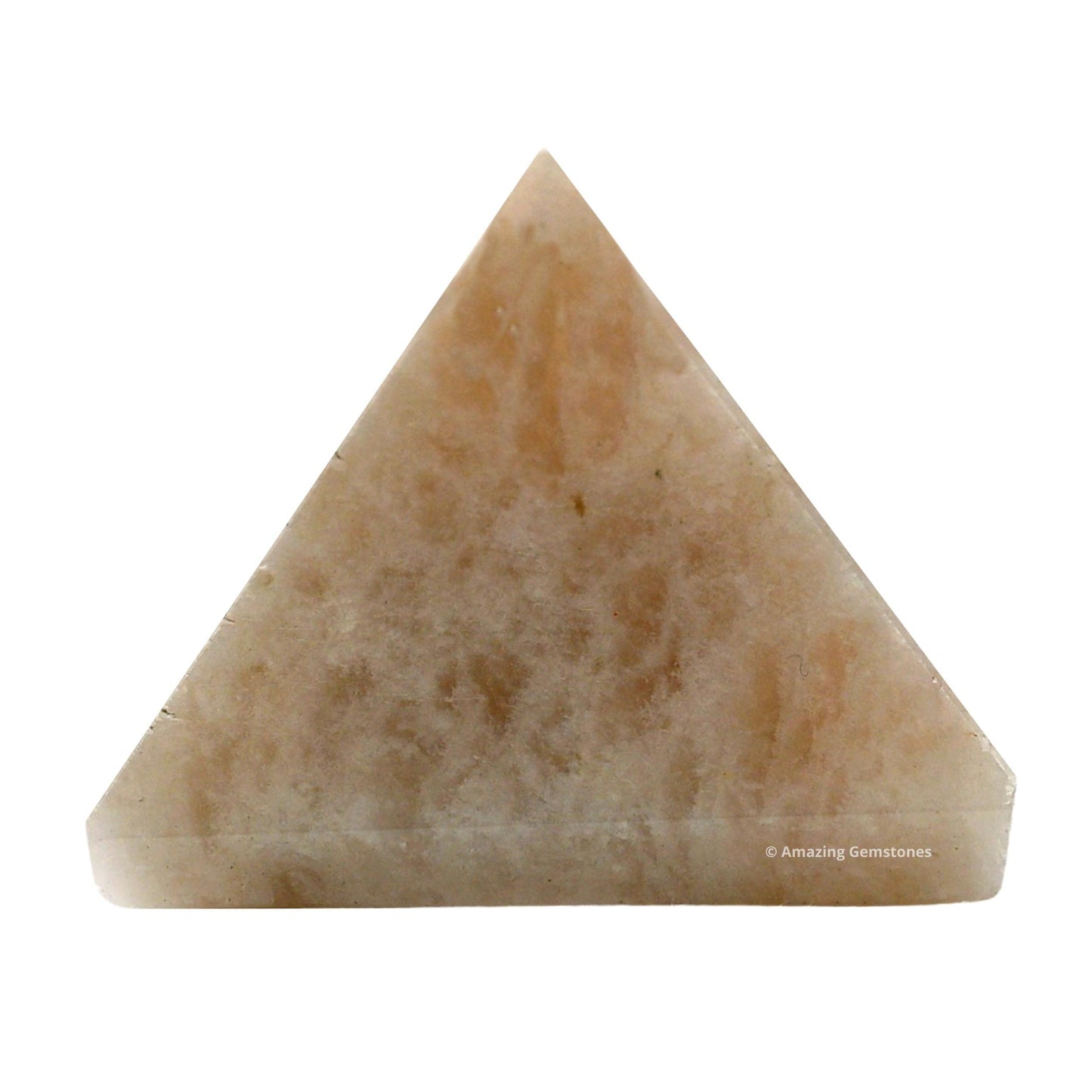 Amazing Gemstone Cream Moonstone Pyramid Crystal Healing Stones - 1" Great Pyramid Figurine of Natural Stone Pyramid for Meditation, Reiki, Chakra Balancing and Crystal Pyramids Grid