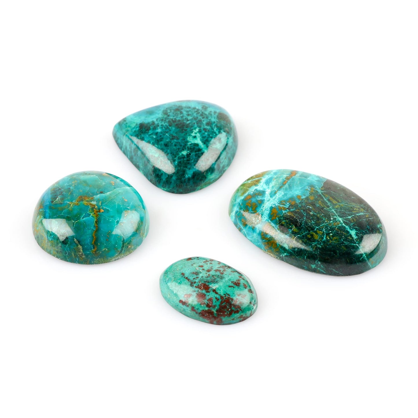 Natural Chrysocolla Cabochon Gemstone Lot | 10–20 mm Polished Oval & Freeform Stones | 100 Carat Mixed Cabochons for Jewelry Making, Cabbing & Crystal Healing
