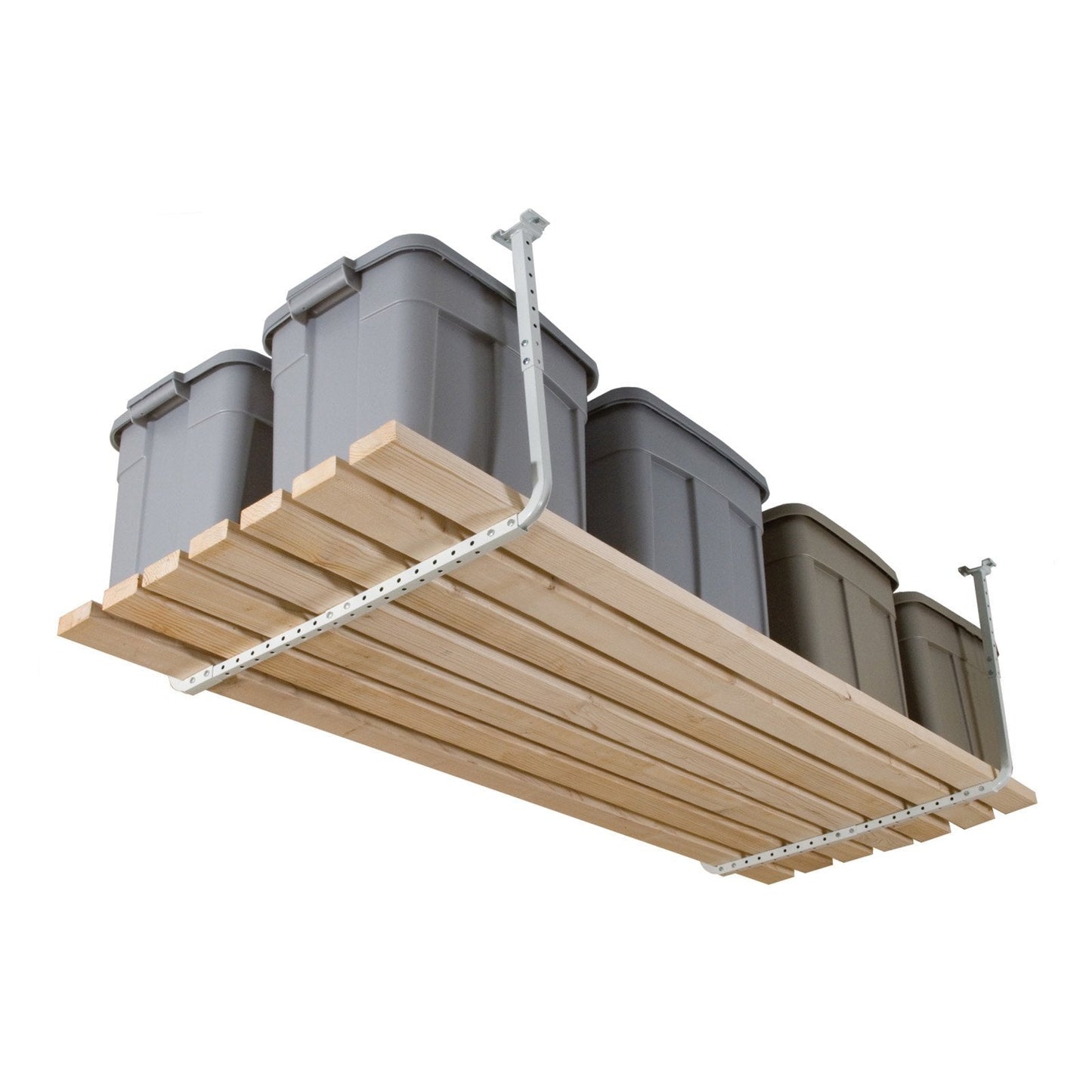 HyLoft 33 in. x 34 in. Adjustable Garage Ceiling Mount Storage Rack Kit, Garage Overhead Storage Bracket, 80842-10, White