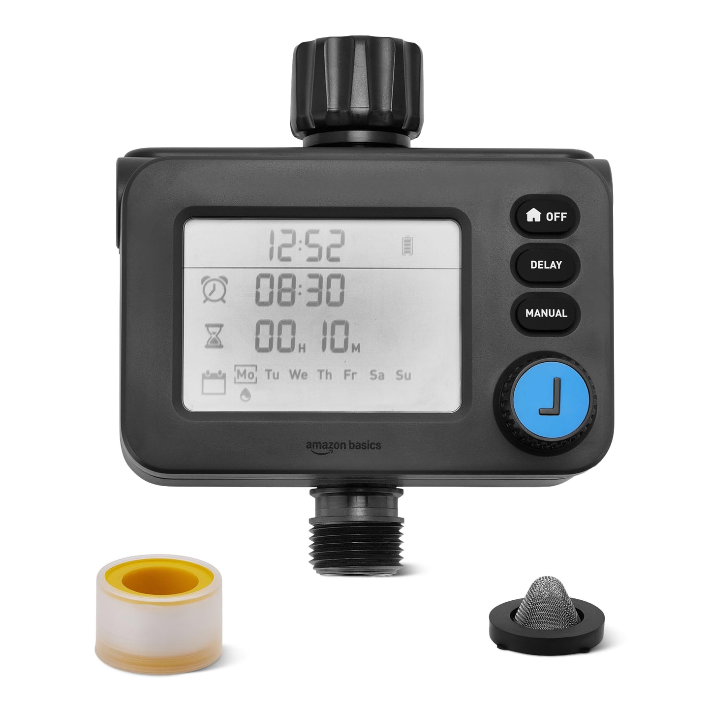 Amazon Basics Single-Outlet Hose Watering Timer, Digital Programmable, 1 Pack