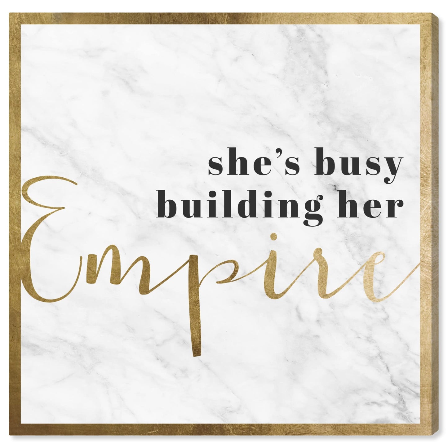 The Oliver Gal Artist Co. Typography and Quotes Wall Art Canvas Prints 'Building Her Empire' Empowered Women Quotes and Sayings