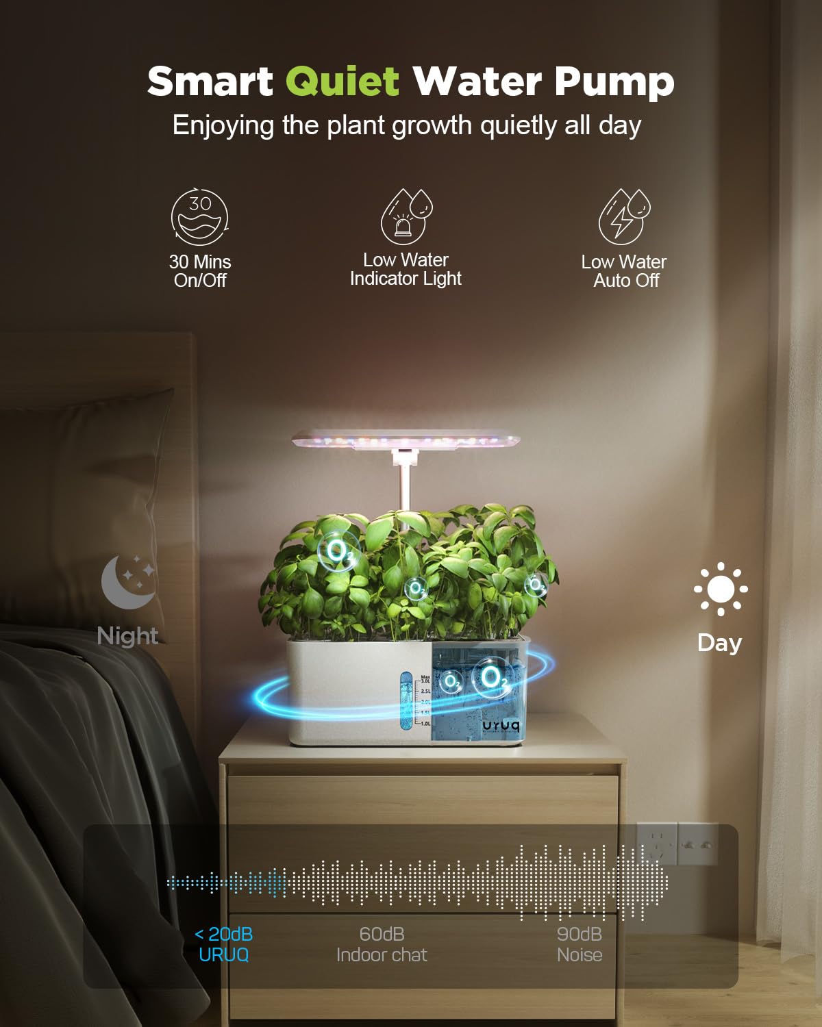 Hydroponics Growing System Indoor Garden: 8 Pods Herb Garden Kit Indoor with LED Grow Light Quiet Smart Water Pump Automatic Timer Healthy Fresh Herbs Vegetables - Hydroponic Planter for Home Kitchen