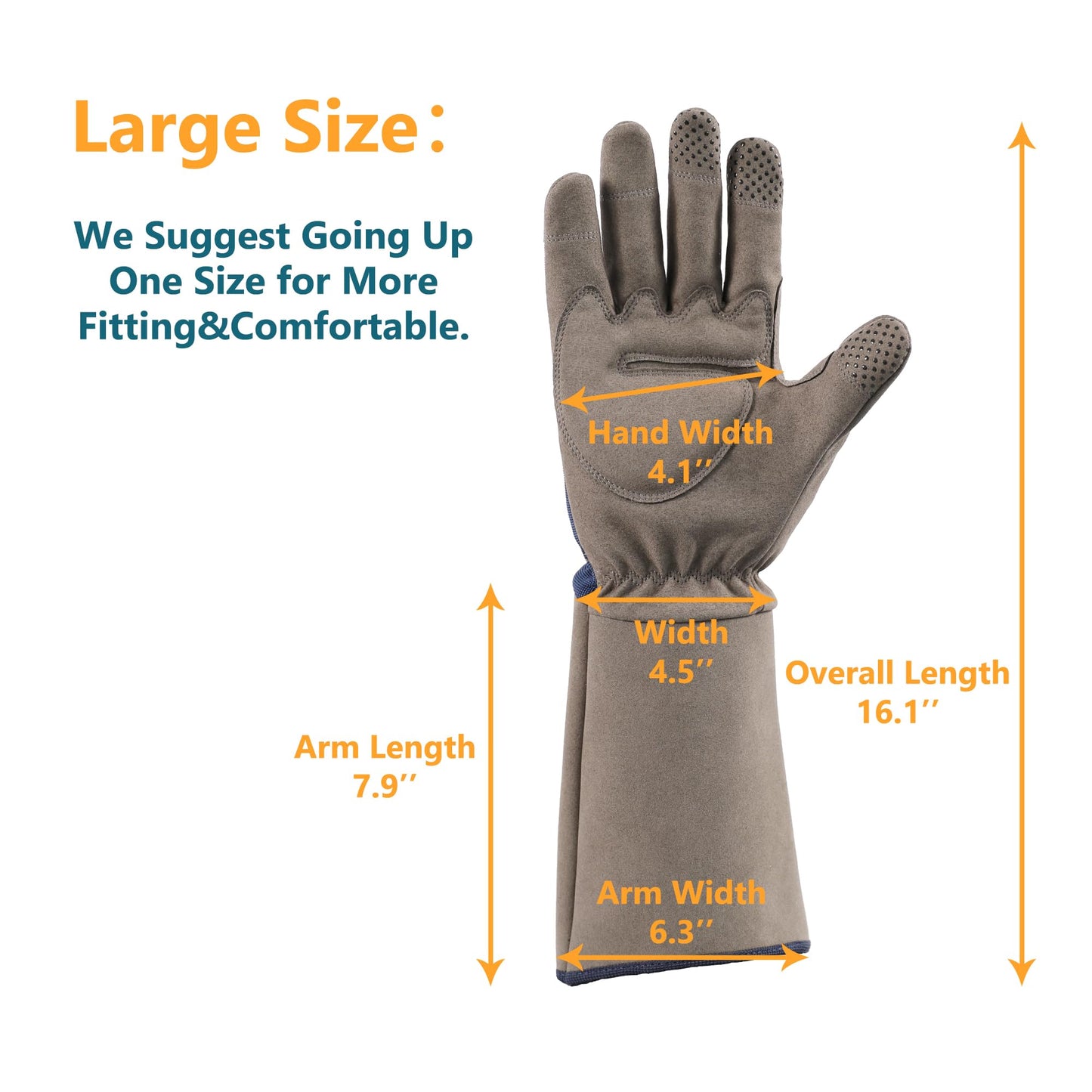 COOLJOB Thorn Proof Rose Pruning Garden Gloves for Men, Long Sleeve Padded Yard Work for Bush, Blackberry, Cactus, Heavy Duty/Puncture Resistant/Machine Washable, Large, Navy