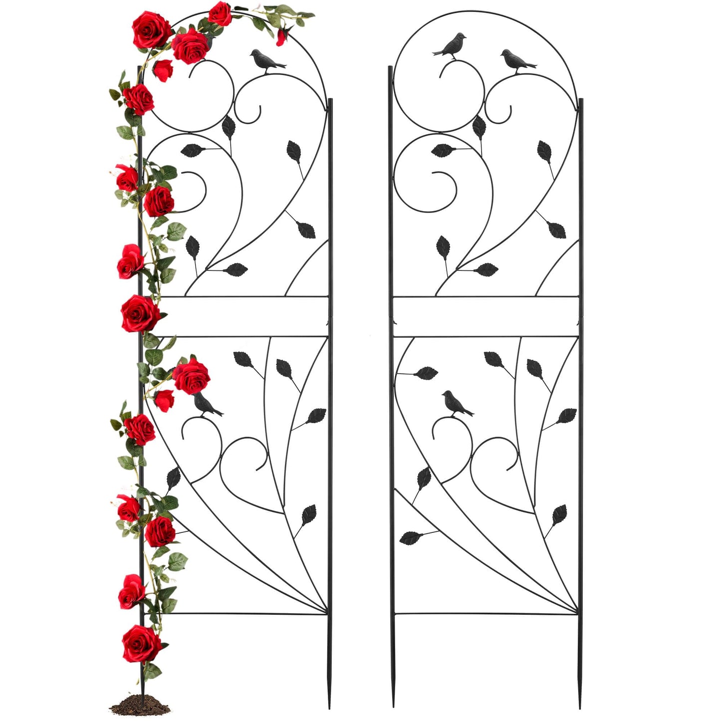 Garden Trellis for Climbing Plants, 71" H x 20" W, 2 Pack Heavy-Duty Metal Garden Trellis, Black Coated Rustproof Trellis for Plants Outdoor, Roses, Ivy, Flowers, and Vines