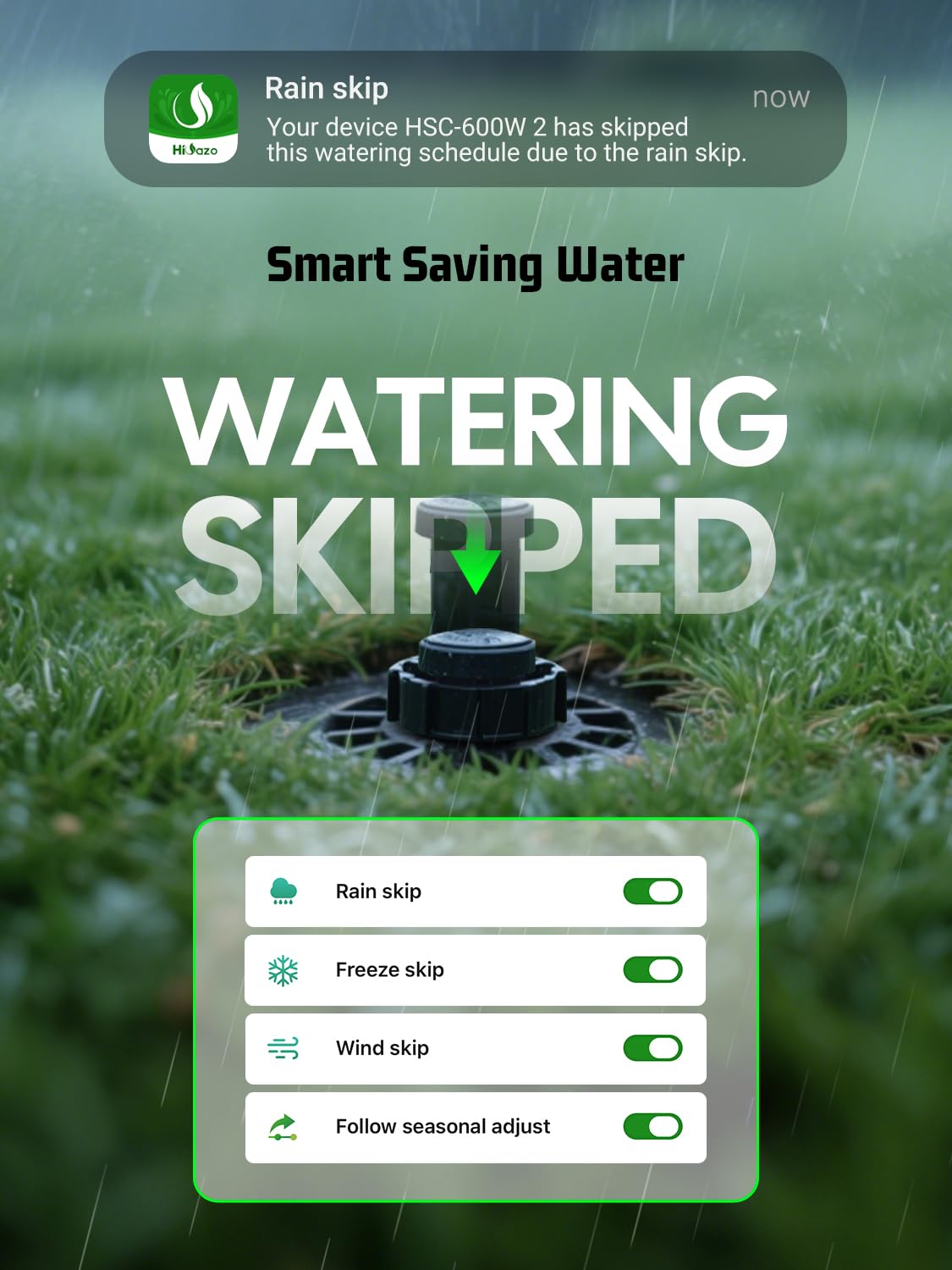Smart Sprinklers Controller WiFi, Irrigation Controller Easy Use App Enabled, 6 Zone + 16 Plans, Save Water Auto Skip Rain, Freeze & Wind, 10 Minutes Install