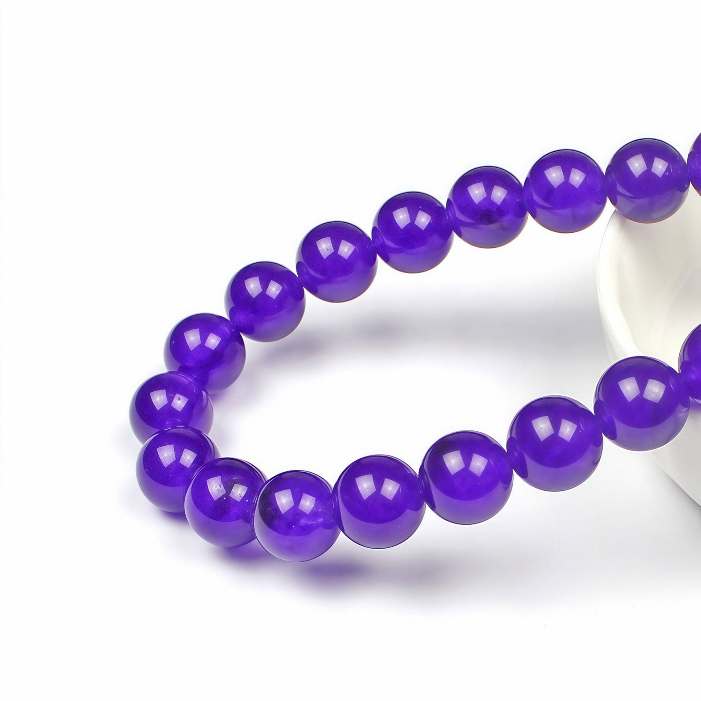 MJDCB Natural Stone Beads Purple Jade Round Loose Beads for Jewelry Making DIY Bracelet Necklace (10mm)