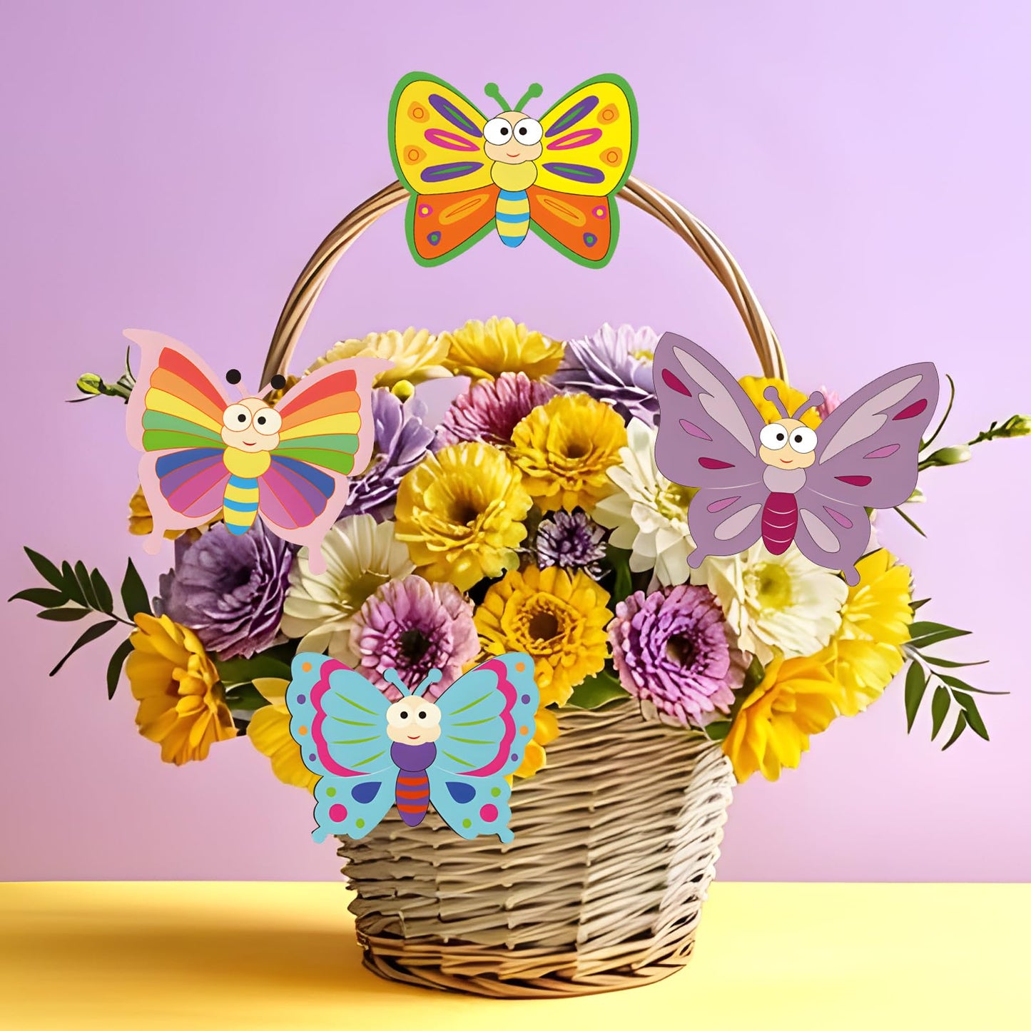 26PCS Wooden Butterflies & Flowers Ornaments to Paint, Various Sizes and Shapes Butterflies and Flowers DIY Blank Unfinished Wood Cutouts Ornament for Home Crafts Hanging Decorations