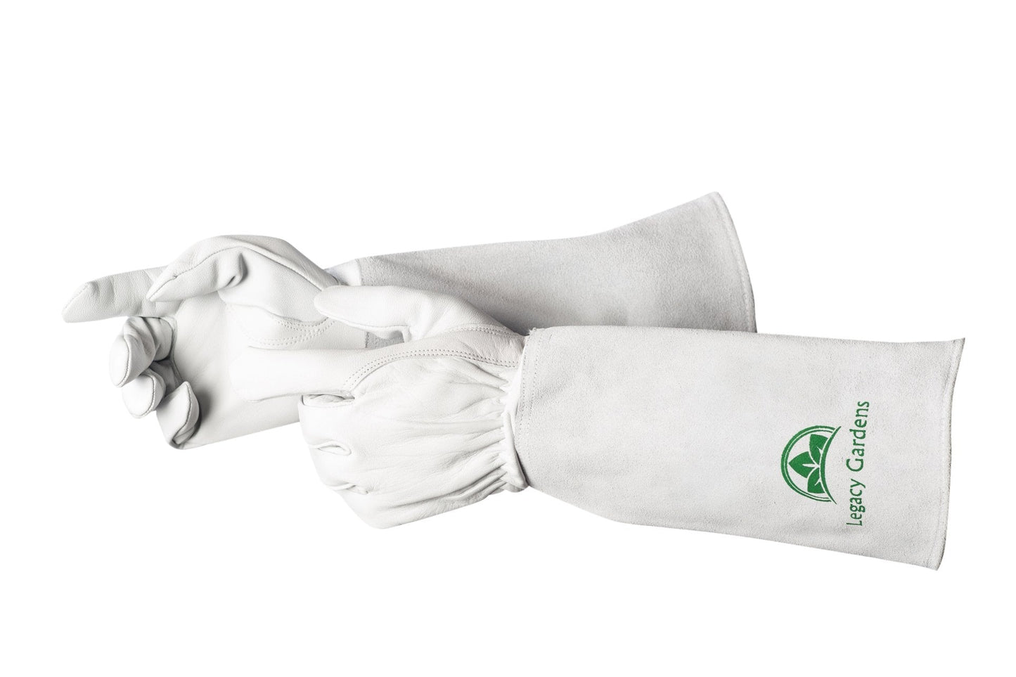 Leather Gardening Gloves for Women & Men, Long Garden Gloves, Cowhide Gauntlet Rose Pruning Thorn Resistant, Forearm Protection, Medium, Natural