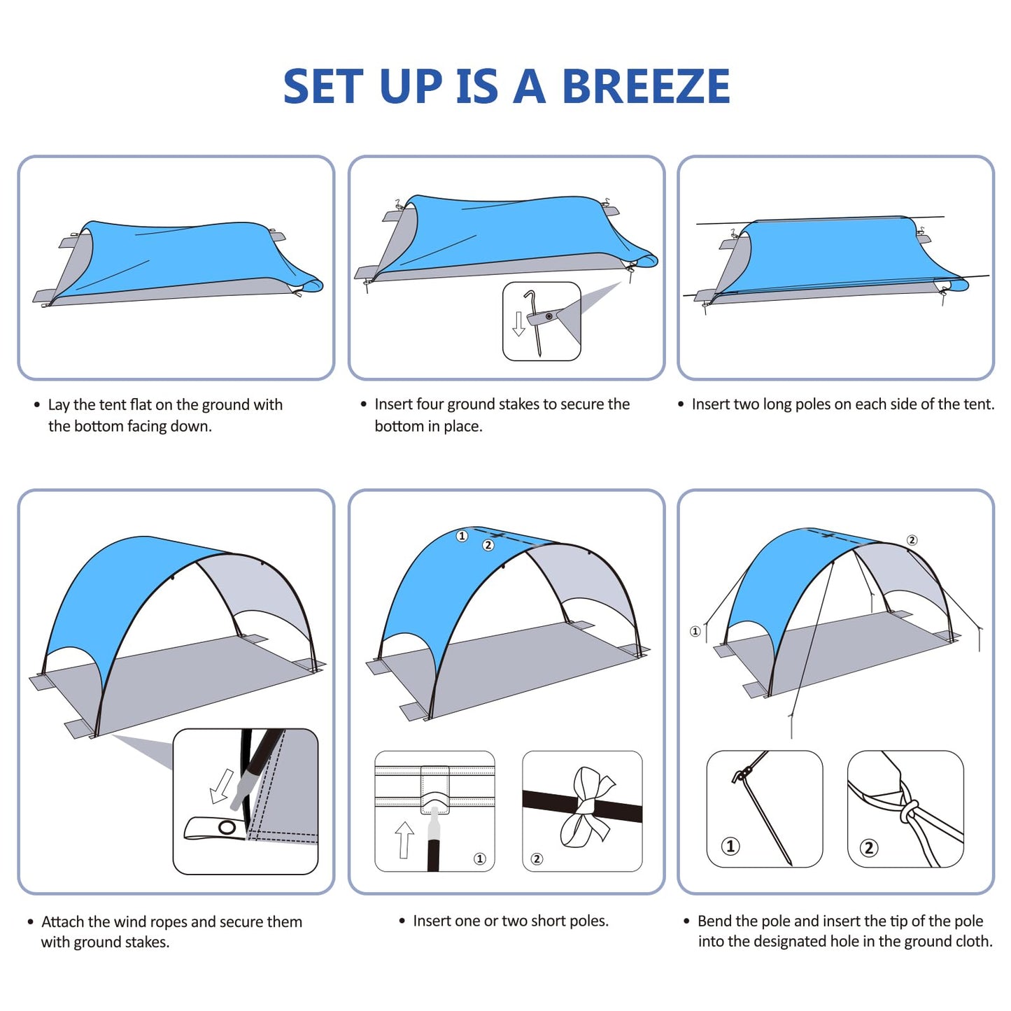 Flycoop 2026 Beach Tent with Floating Shade Sail – Portable & Ventilated Beach Umbrella Canopy with 360° Airflow, Dual Side Pockets & Extra Sun Coverage (3–4 People, 106 * 65 * 62"+75"*98" Sail)