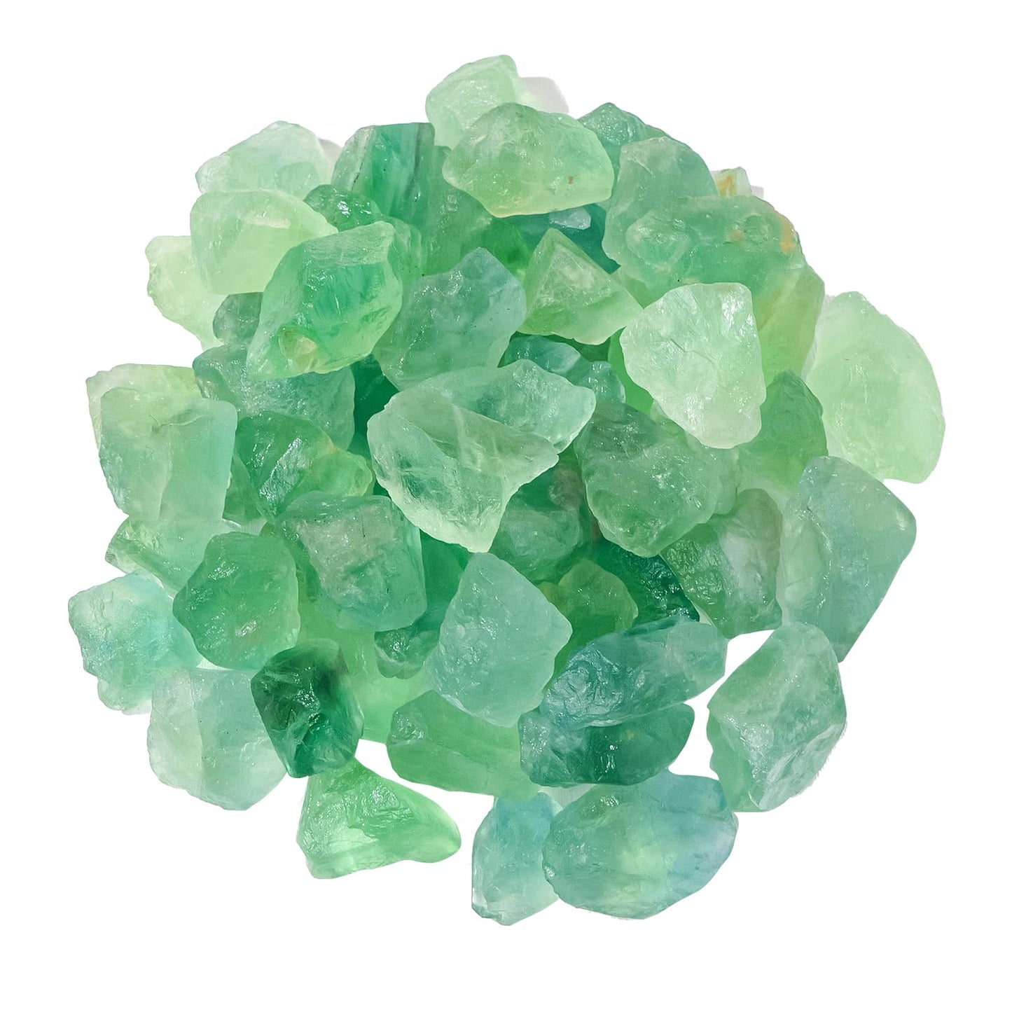 Apengshi 0.97lb（440g) Natural Green Fluorite About 0.59-0.78in Healing Crystal Tumbled Rough Stone Chakra Raw Stone Meditation Reiki Collection