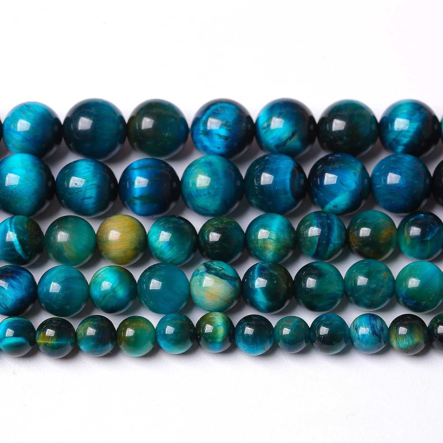 8mm Natural Blue Tiger Eye Stone Beads Round Loose Beads for Jewelry Making DIY Bracelet Necklace Accessories 15" 45pcs (Blue Tiger, 8mm)