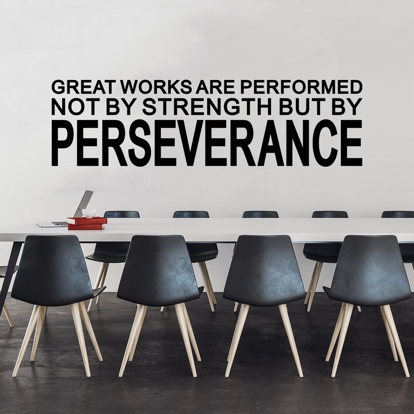 Motivational Quotes Wall Stickers for Office: Classroom Inspirational Positive Vinyl Art Wall Decals for School Bedroom - Great Works are Performed 25" X 7"