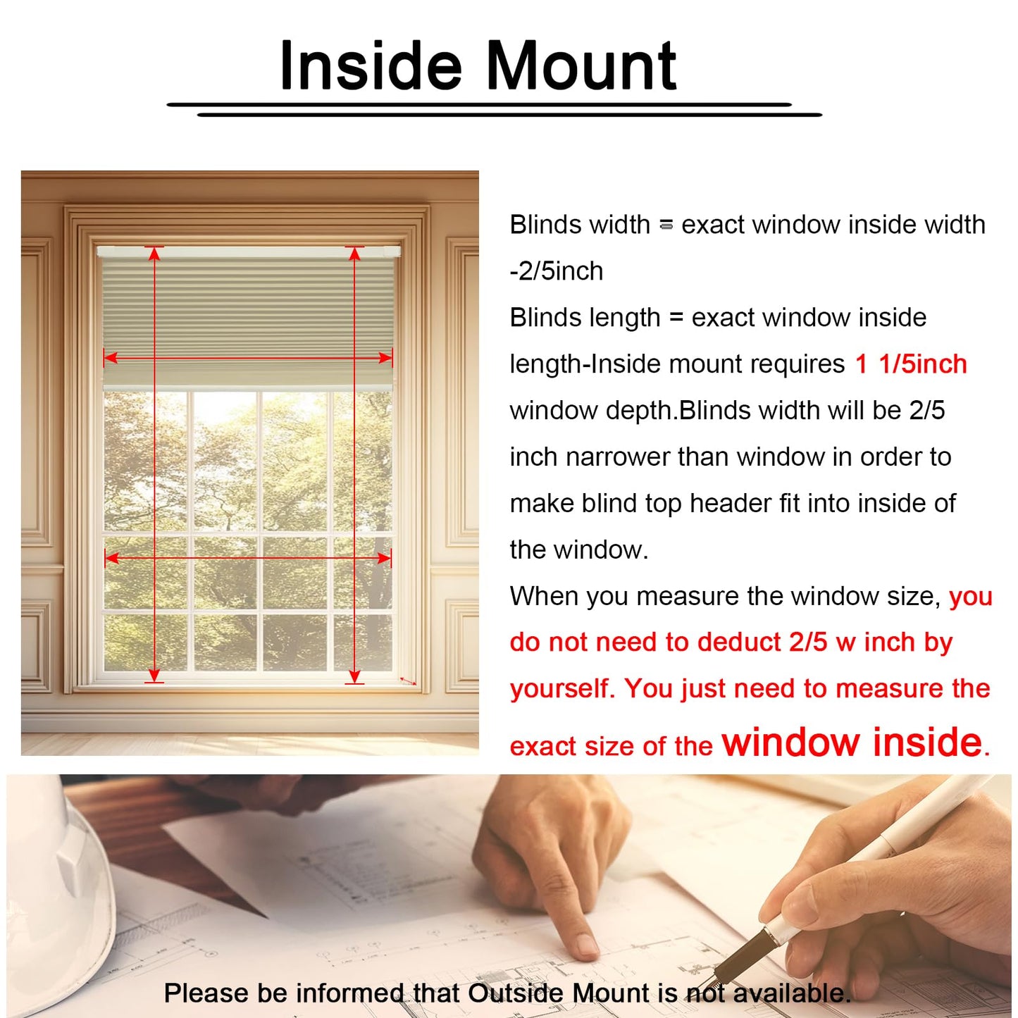 FabuBlinds Cordless Cellular Shades, No Drill No Tools Honeycomb Window Blinds, Blackout Light Blocking Cellular Shades for Window, Thermal Insulation Blinds, Easy to Install, Light Cream 27"W x 48"H