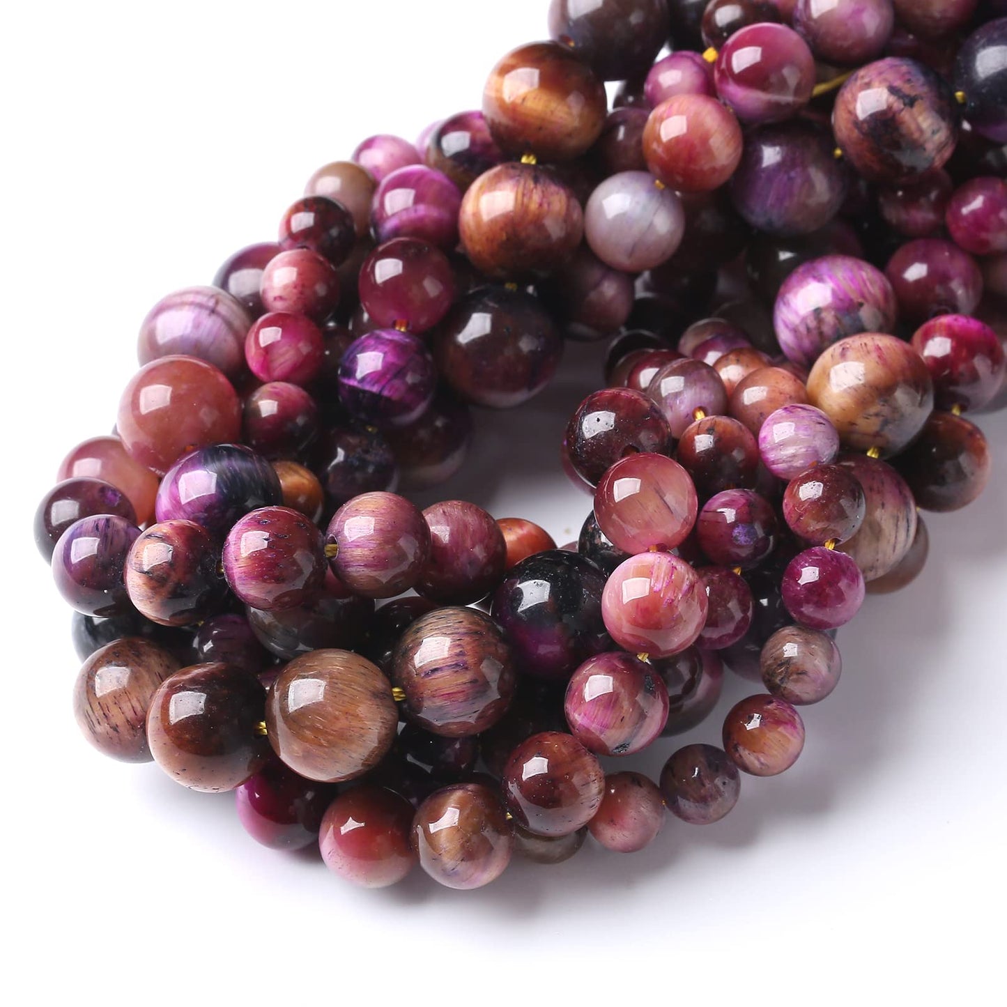 45PCS 8MM AAA Galaxy Tiger Eye Stone Beads Natural Gemstone Bead Crystal Healing Energy Jewelry Making DIY 15 inches