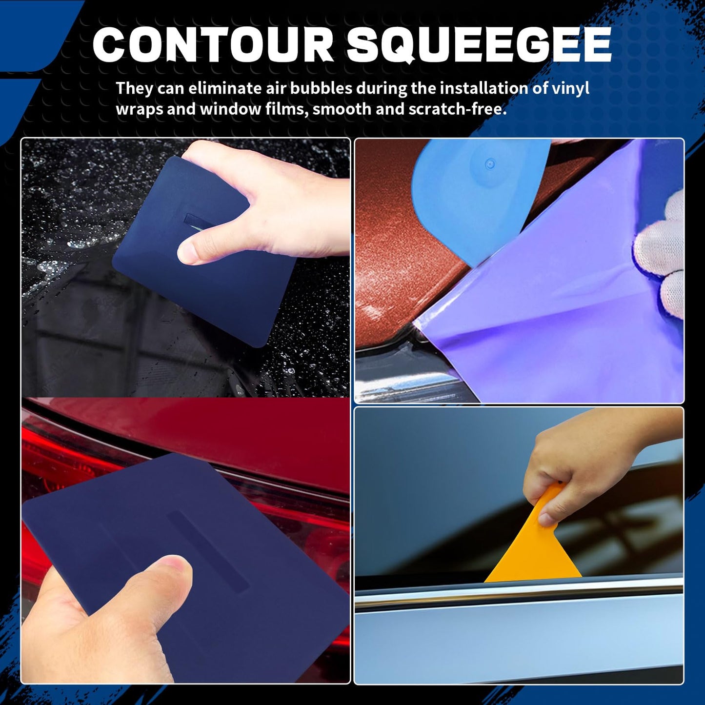 Arayker Car Wrap Tool Kit Vehicle Wrapping Tools Vinyl Wrap Applicator Tool Kit Window Tint Tools with Gloves & Vinyl Wrap Magnetic Holder for Car Wrapping, Window Tinting