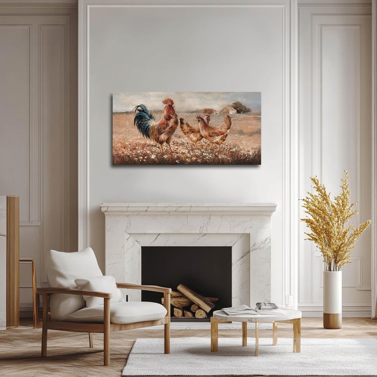 LEVERUP Animal Home Decor Browm Wall Art Flower wall Decorations for Dining Room Bedroom Office 20×40 Inchs Easy to Hang