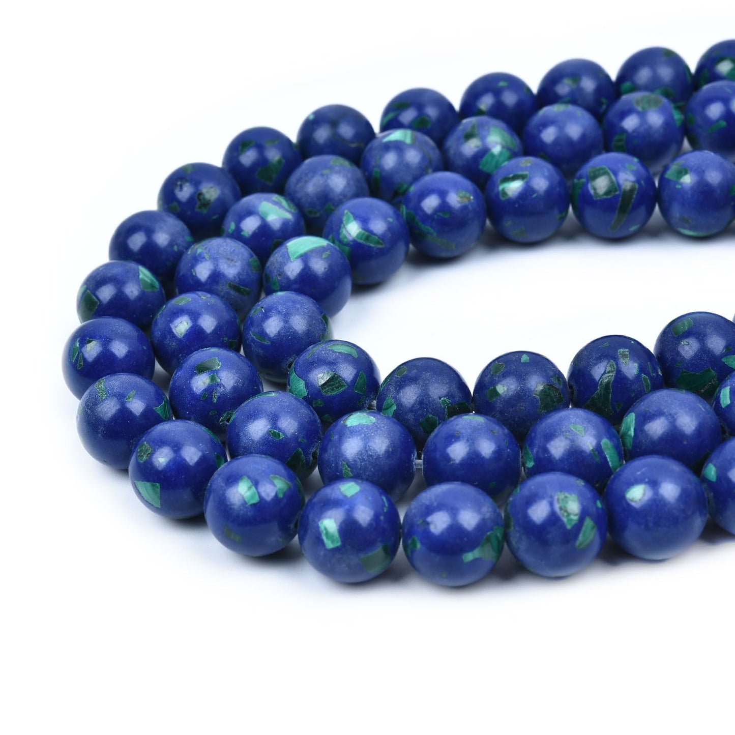 HAAMIIQII 12mm Lapis Lazuli Round Stone Spacer Beads, Loose Gemstone Beads for Jewelry Making, DIY Bracelet, Necklace, Healing Crystal 15 Inch (33pcs)