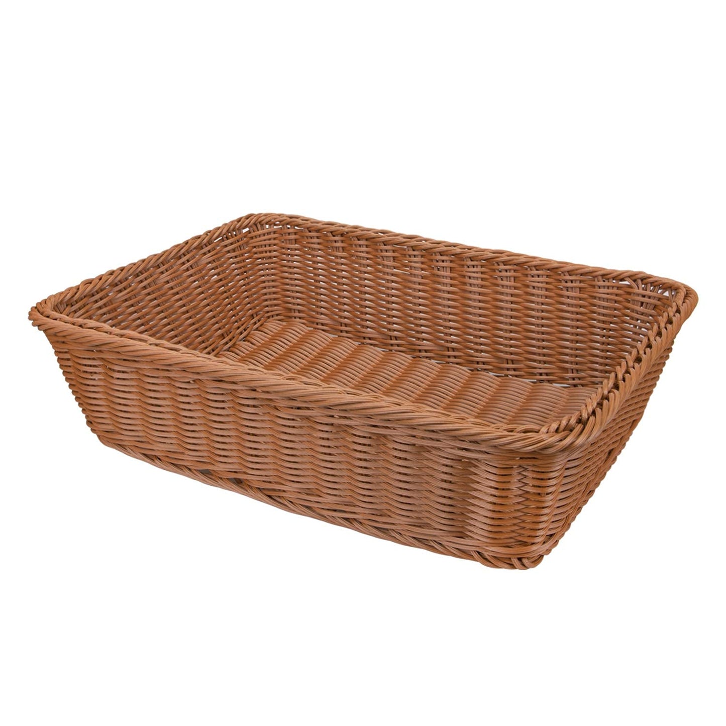 Yarlung 3 Pack Imitation Rattan Woven Bread Baskets, 11.8 x 7.8 Inch Plastic Wicker Fruit Baskets for Food Serving, Vegetables, Kitchen, Restaurant, Outdoor, Brown