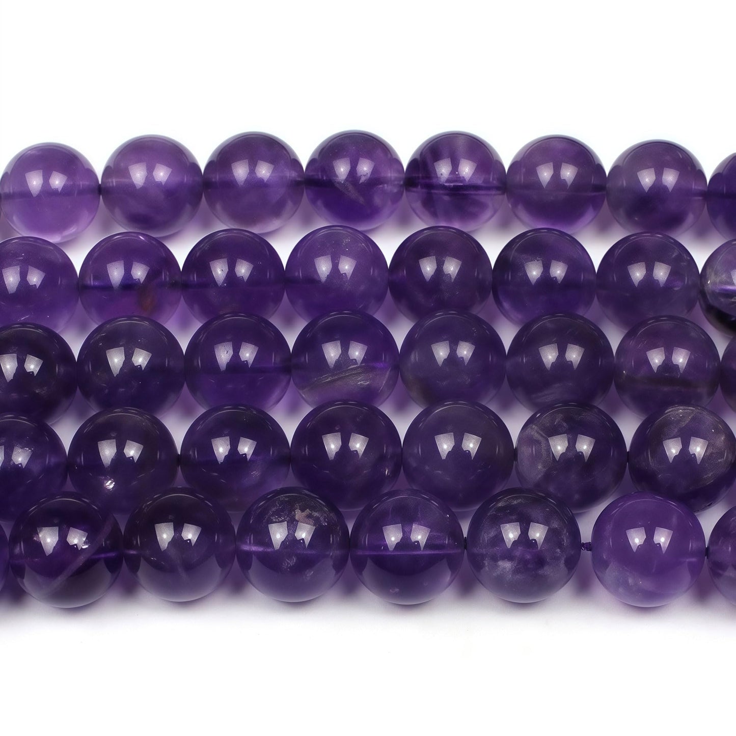 MJDCB 5A Natural South Africa Amethyst Gemstone Round Stone Beads for Jewelry Making DIY Bracelet Necklace (10mm)