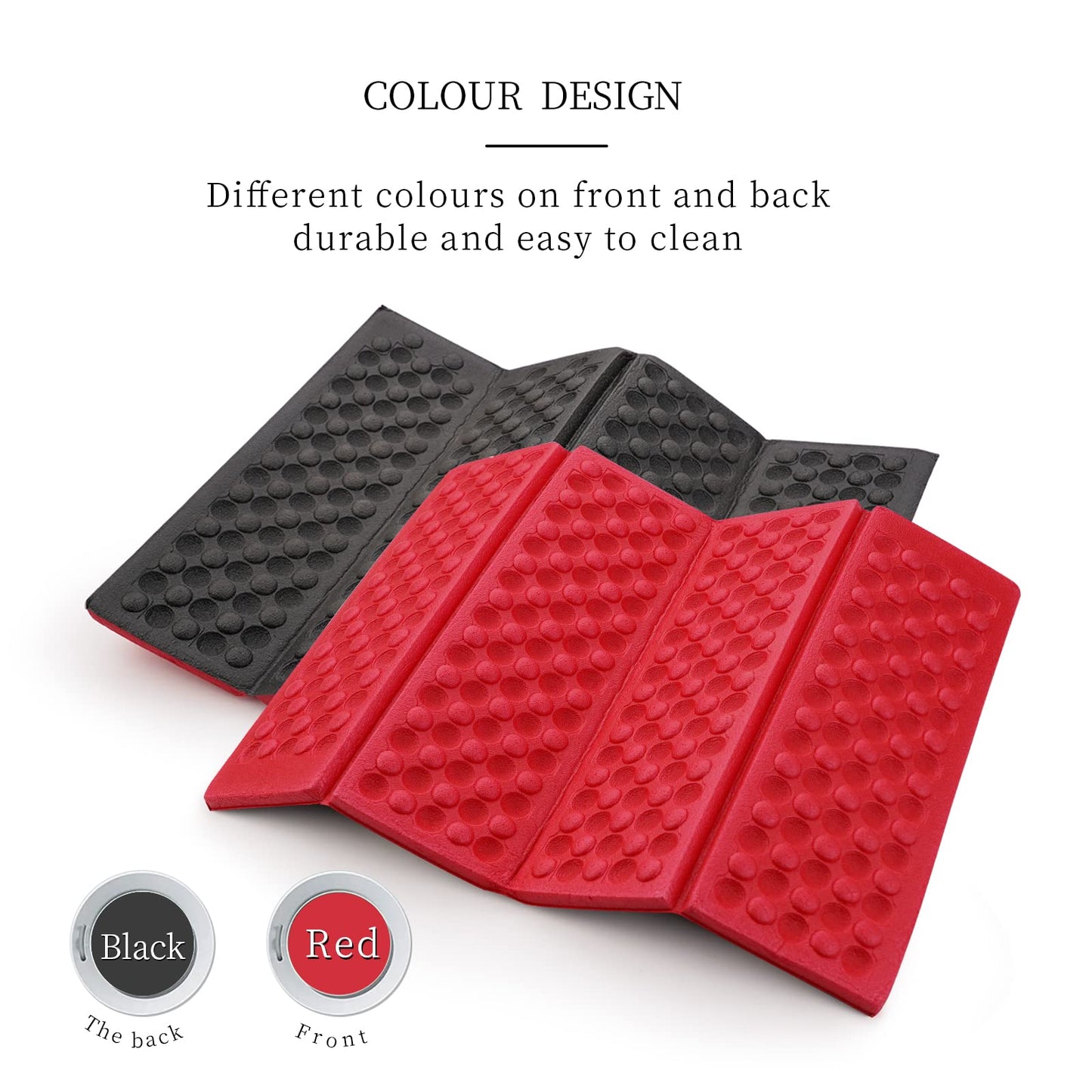 AceCamp Polyester 3940 Portable Lightweight Mini Waterproof Folding Mat, Foam Sitting Pad for Outdoor Activities, Foldable Kneeling and Seat Cushion for Comfort, Red