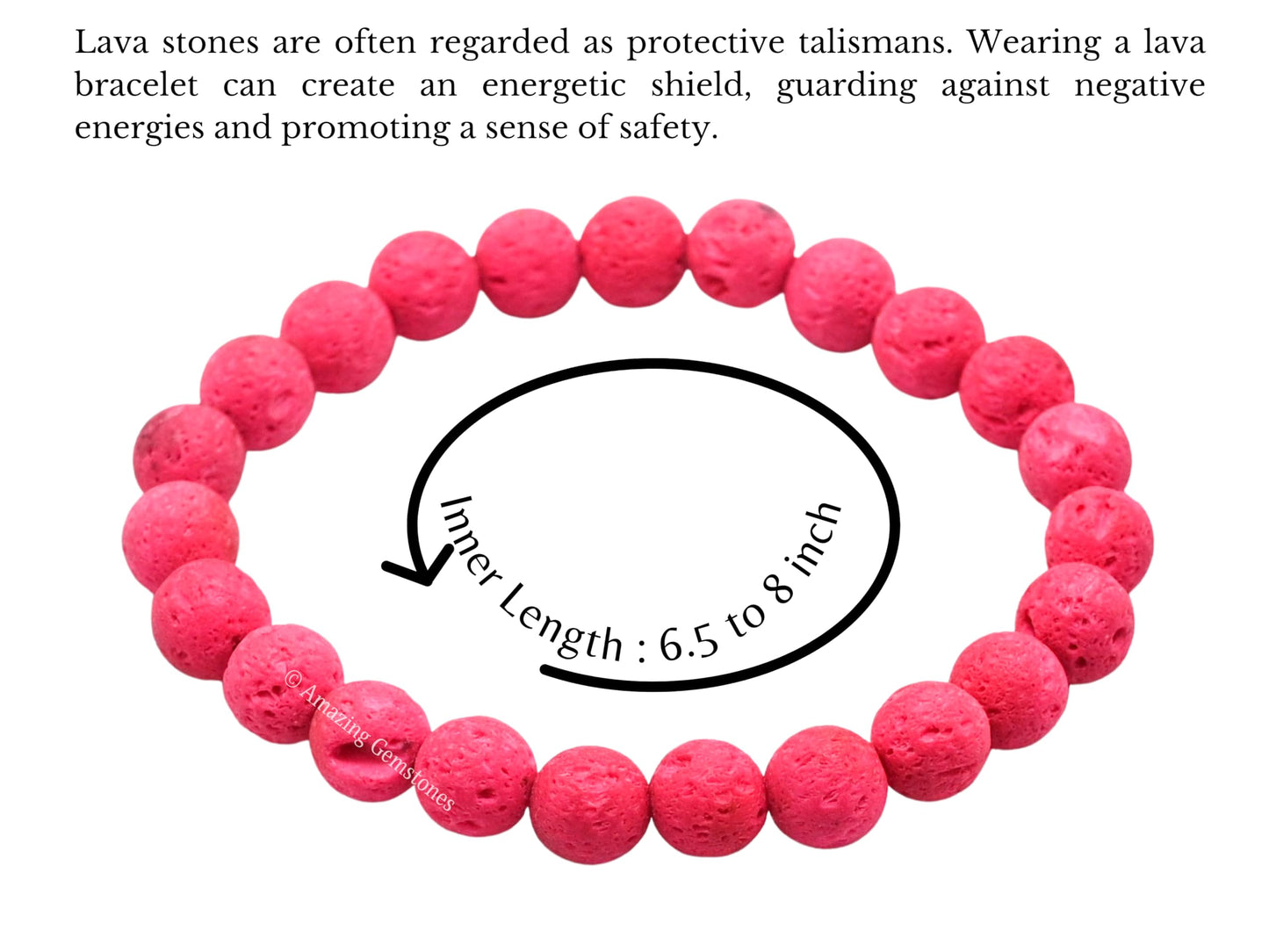 Amazing Gemstone Crystal Bracelet for Women Men's Gifts - Protection Healing Crystal Bracelet - 8mm Gemstone Beaded Stretchable Bracelet Pulseras Para Hombres Mujer Stocking Stuffers Mothers Day Gift (Pink Lava)