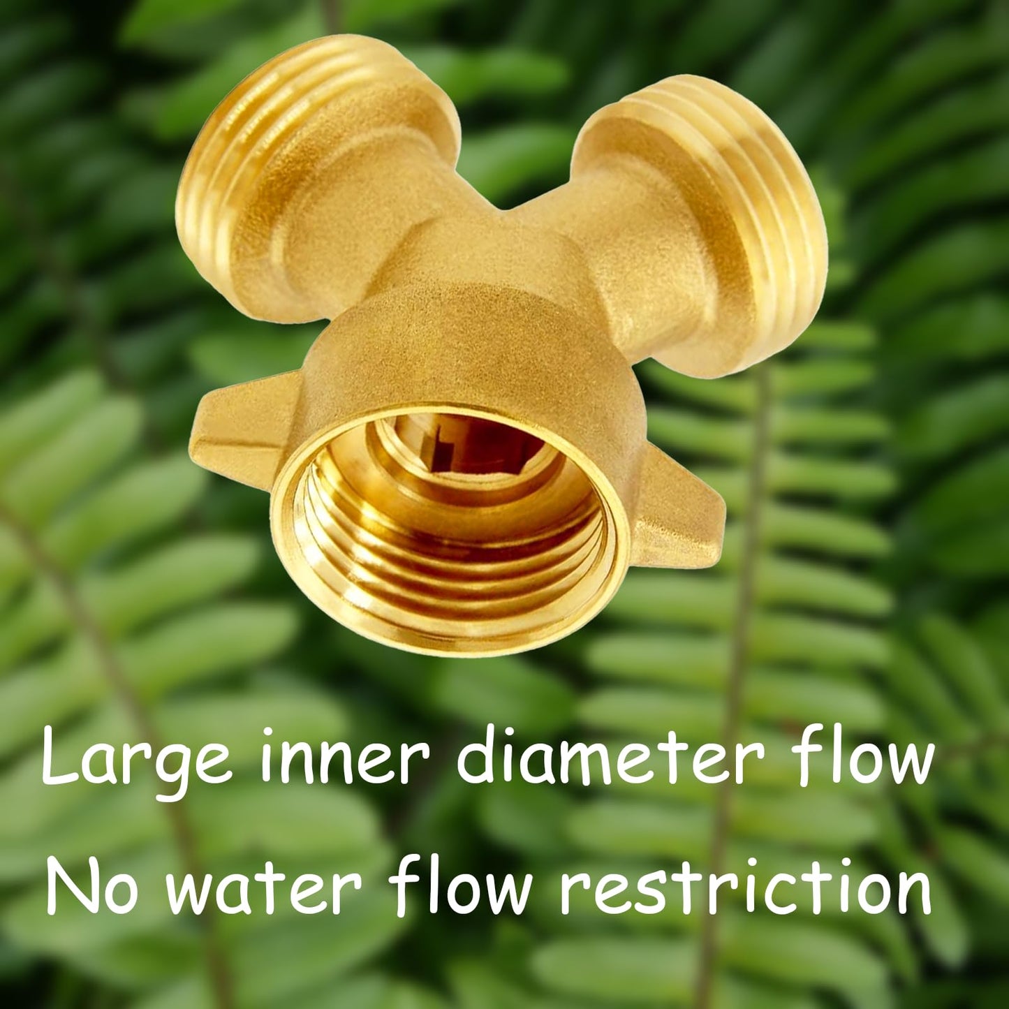 NICOLEKAY 2PCS Brass 3/4" GHT Garden Hose Splitter Body Backyard 2 Way Y Shaped Swivel Connector Threaded Pipe Fitting Coupler Adapter with Washer