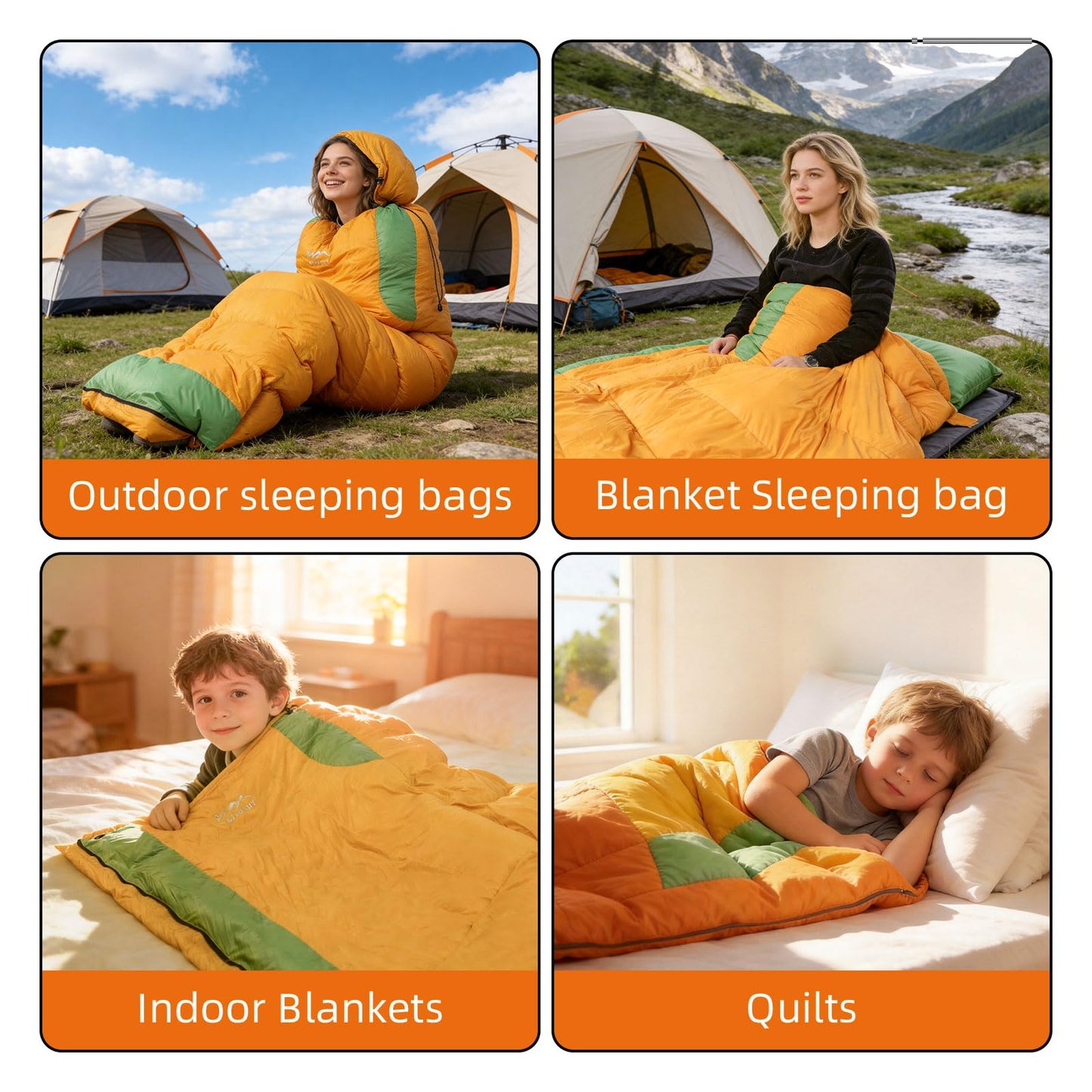 HLITMOUT 3-in-1 Down Sleeping Bag,Rectangular Lightweight Blanket Sleeping Bag for Adults,Teens Camping Hiking and Backpacking Outdoor and Indoor